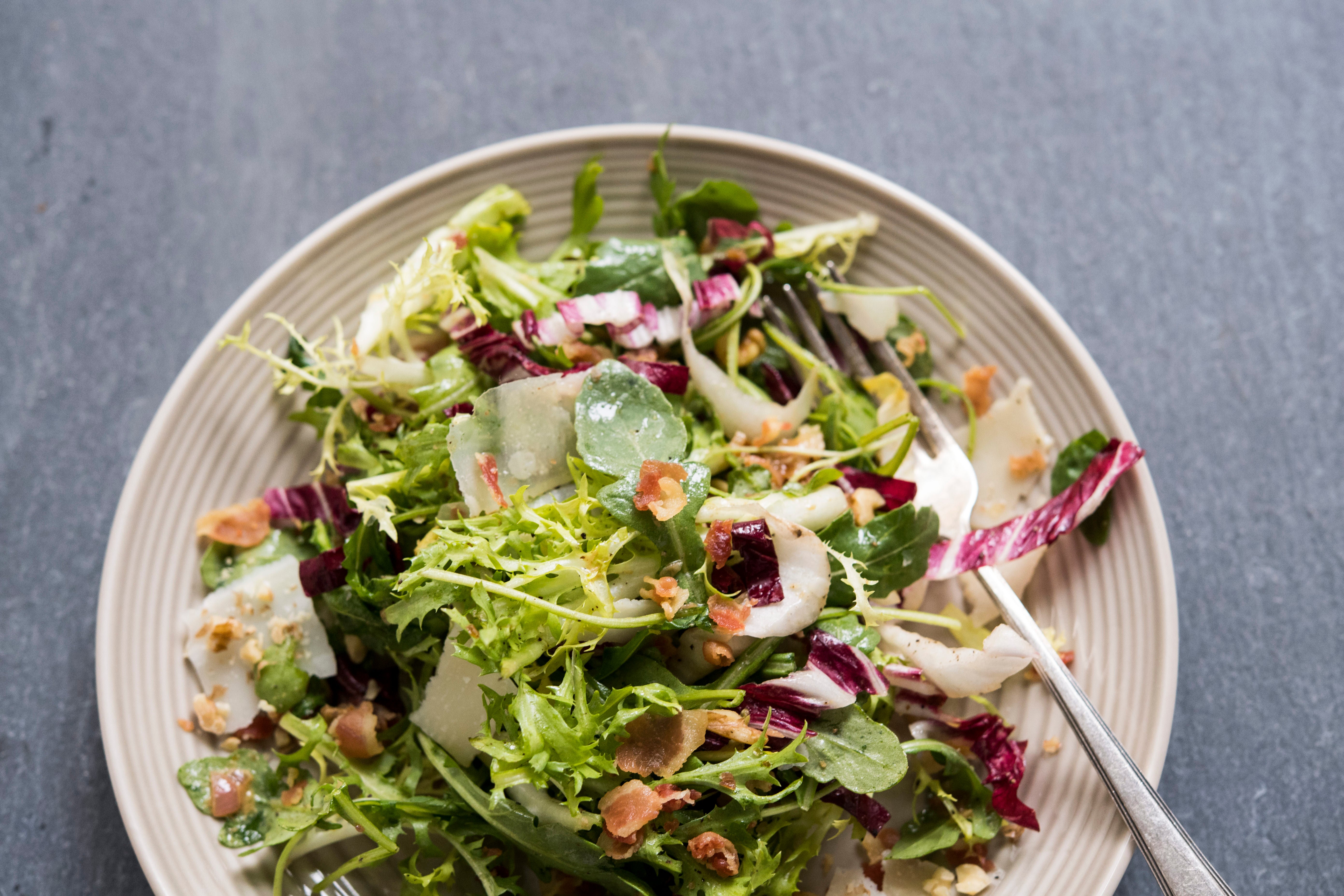 Food-MilkStreet-Greens w/Walnuts, Parm & Pancetta Vin