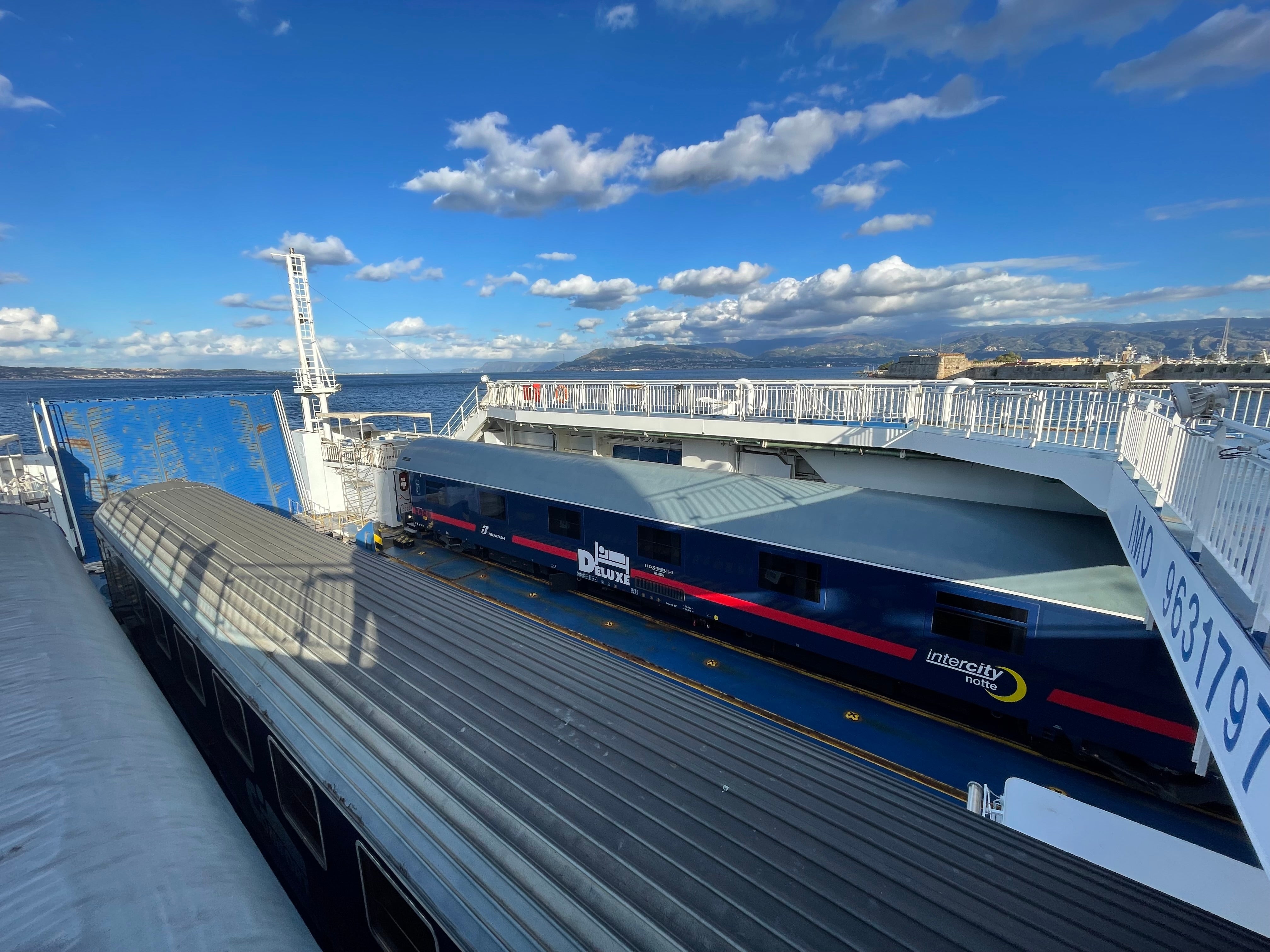 The InterCityNotte is the only European train to board a ferry