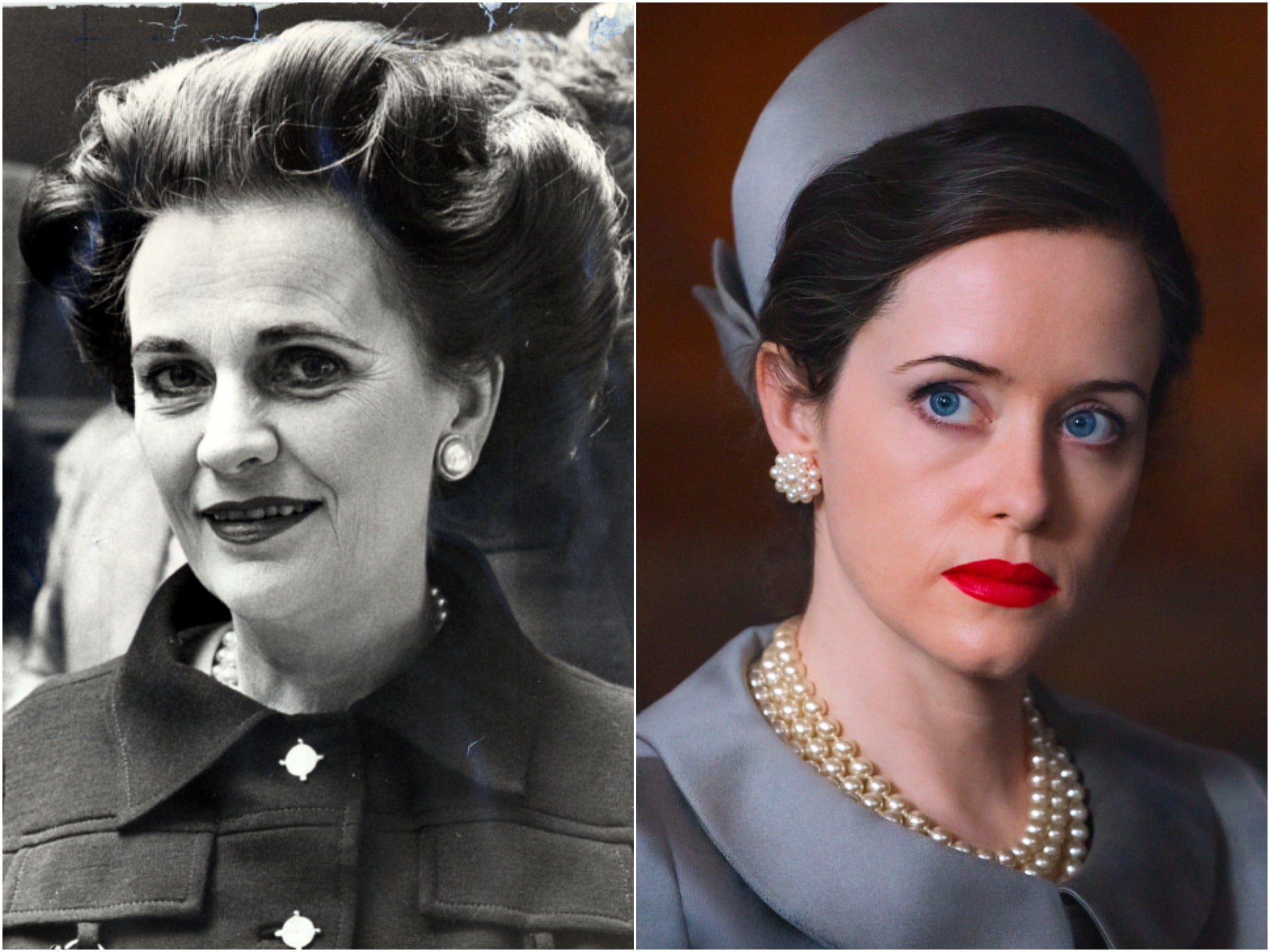 The Duchess of Argyll and Claire Foy, who is portraying her