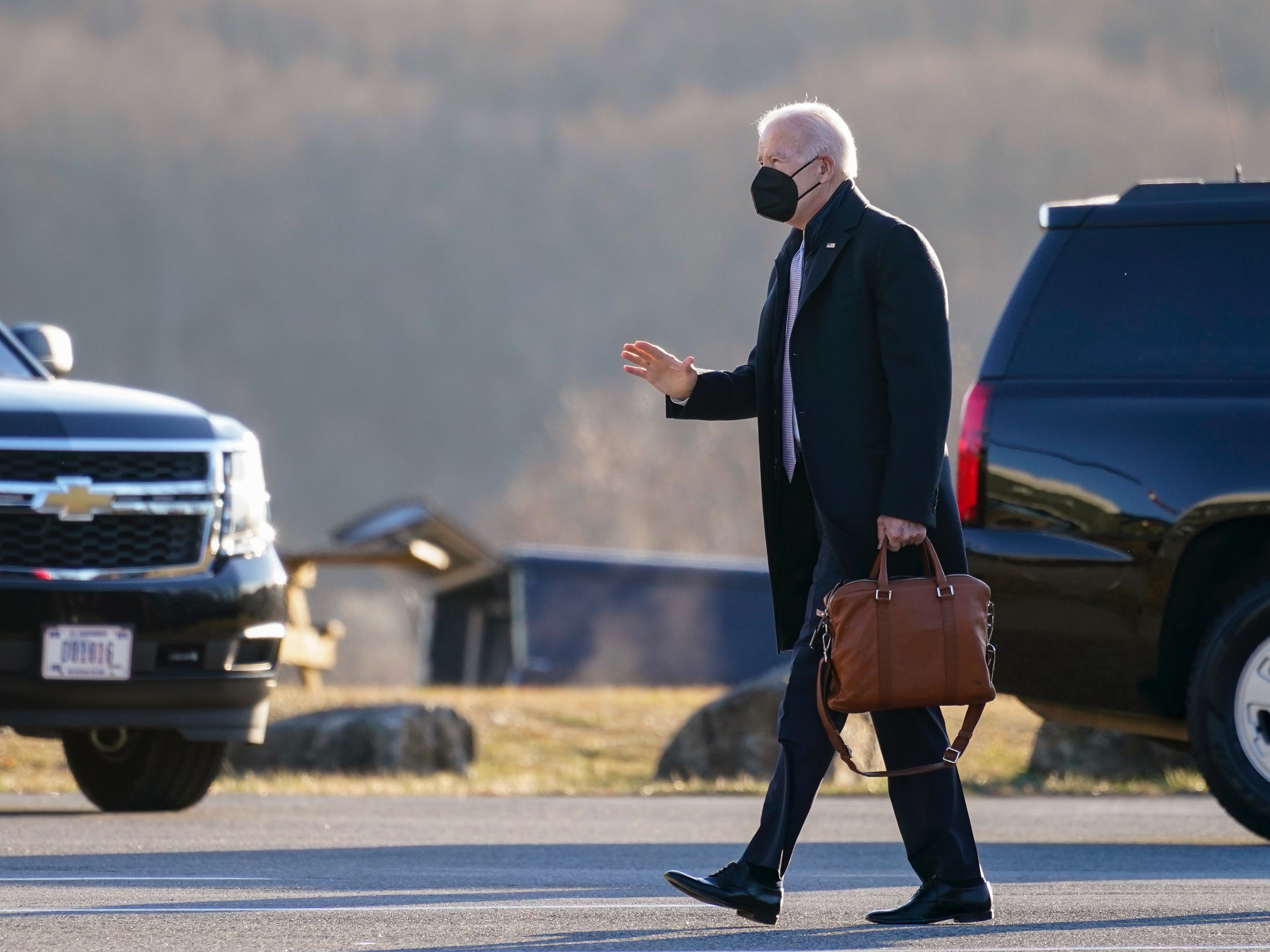 Joe Biden walks to board Air Force One in Wilmington, Delaware, on Monday