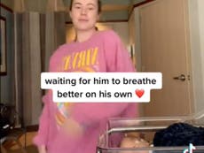 Mother sparks debate after posting TikTok of dance routine next to sick baby in hospital