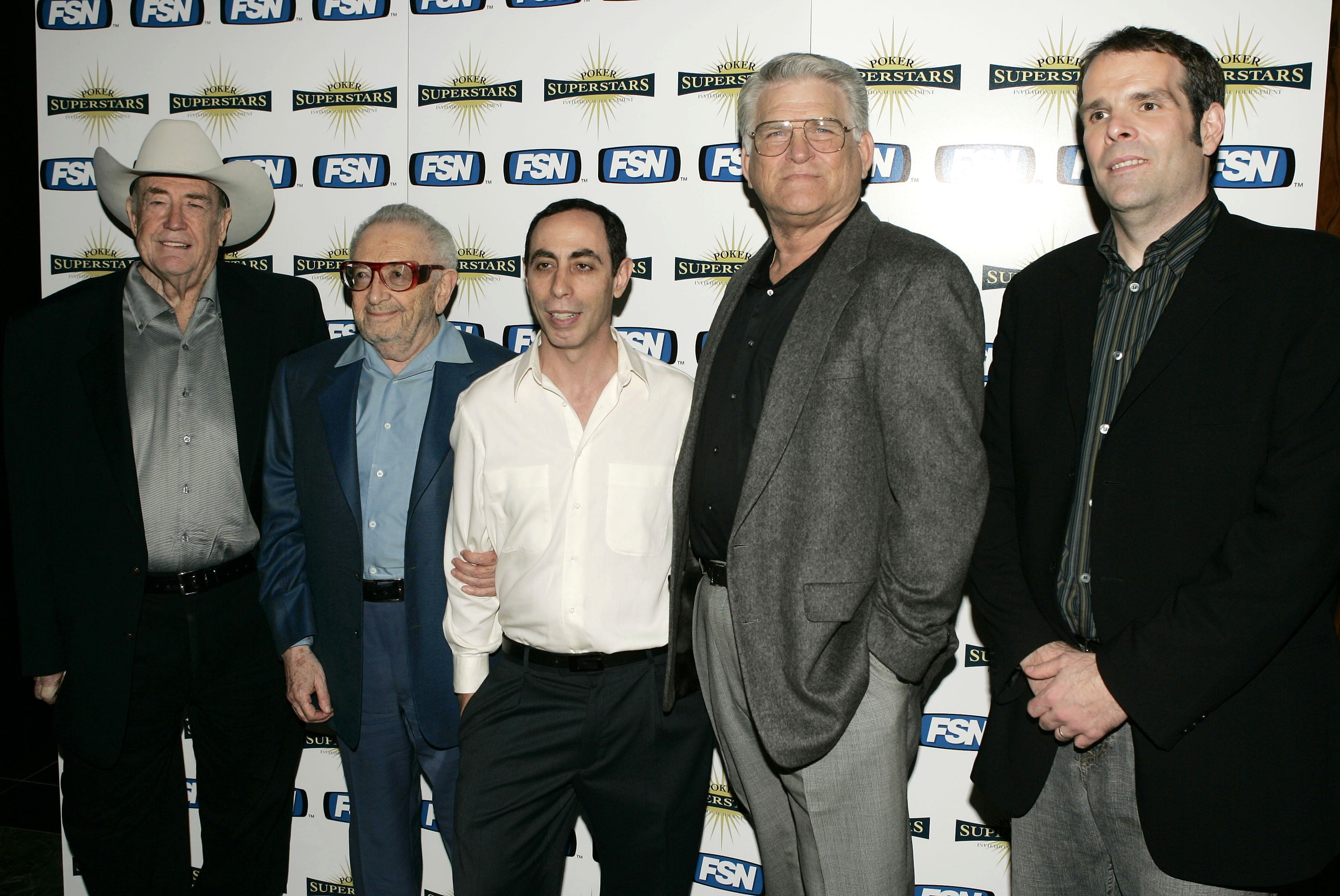 Henry Orenstein, second from left, with other poker-playing stars of Fox Sport Net’s ‘Poker Superstar Invitational Tournament’ in 2004