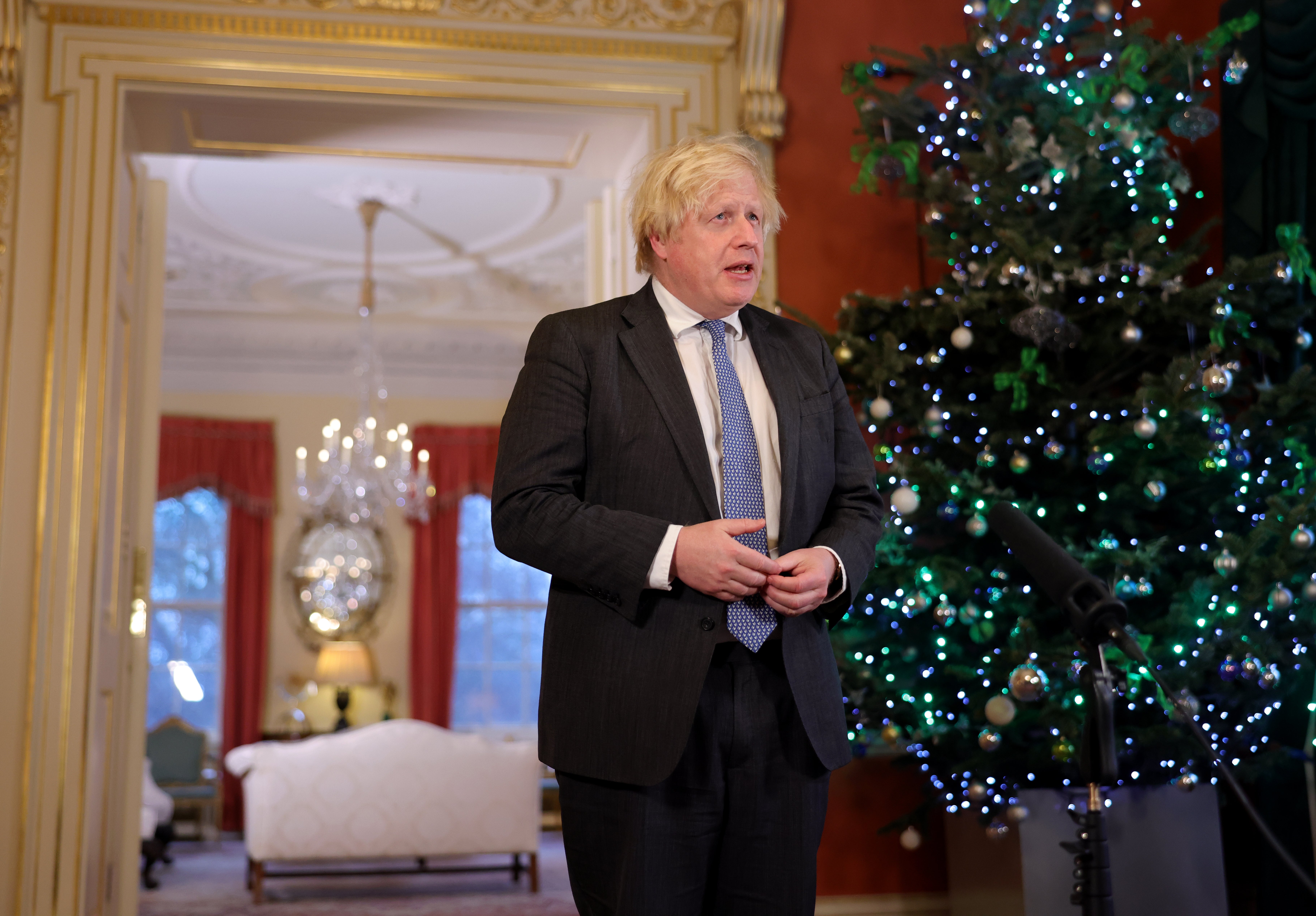 Boris Johnson was speaking in a video message from No 10 yesterday