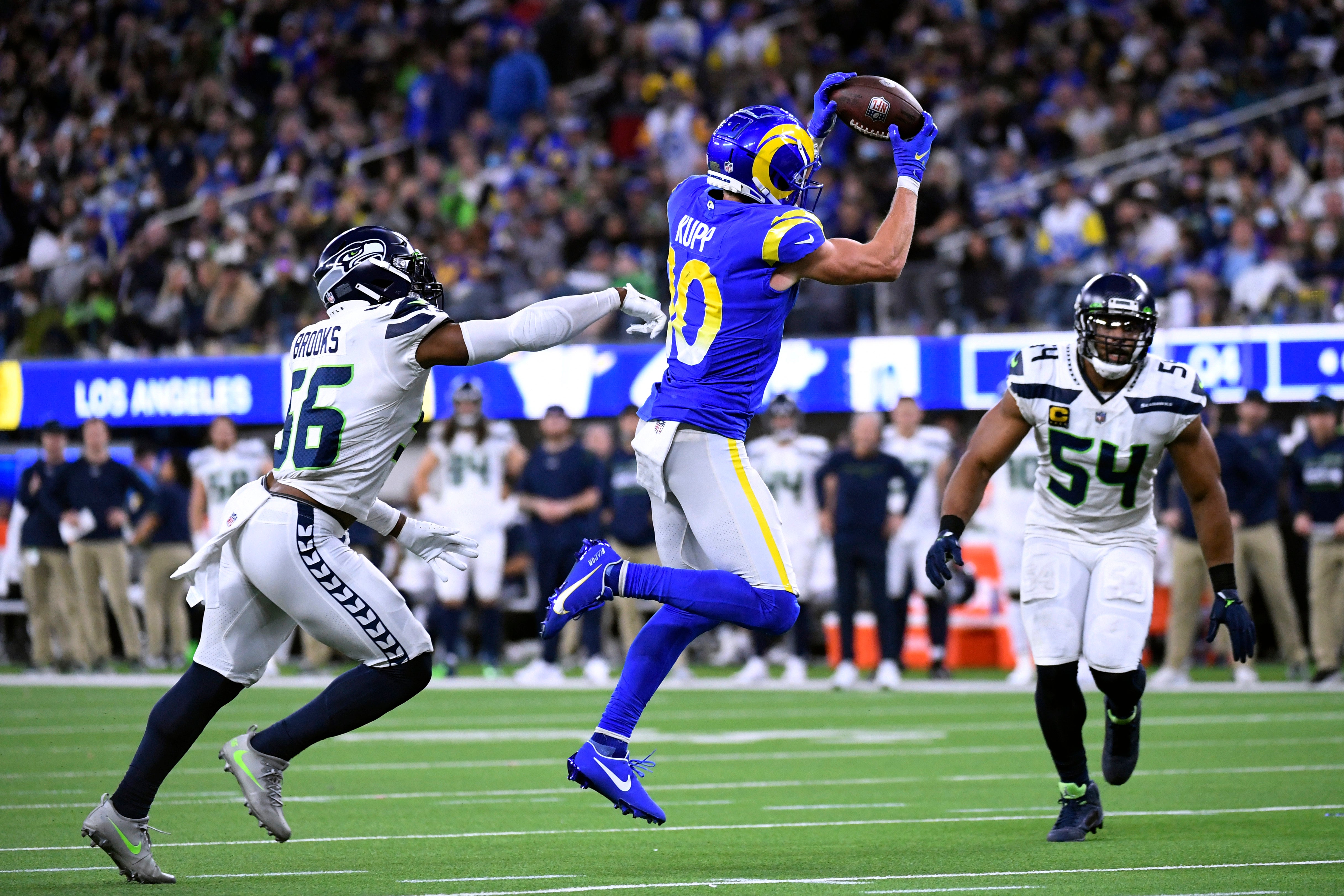 Cooper Kupp scored a pair of touchdowns for the Los Angeles Rams (Kevork Djansezian/AP)