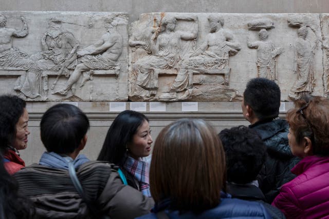 <p>The Elgin Marbles on display at the British Museum</p>