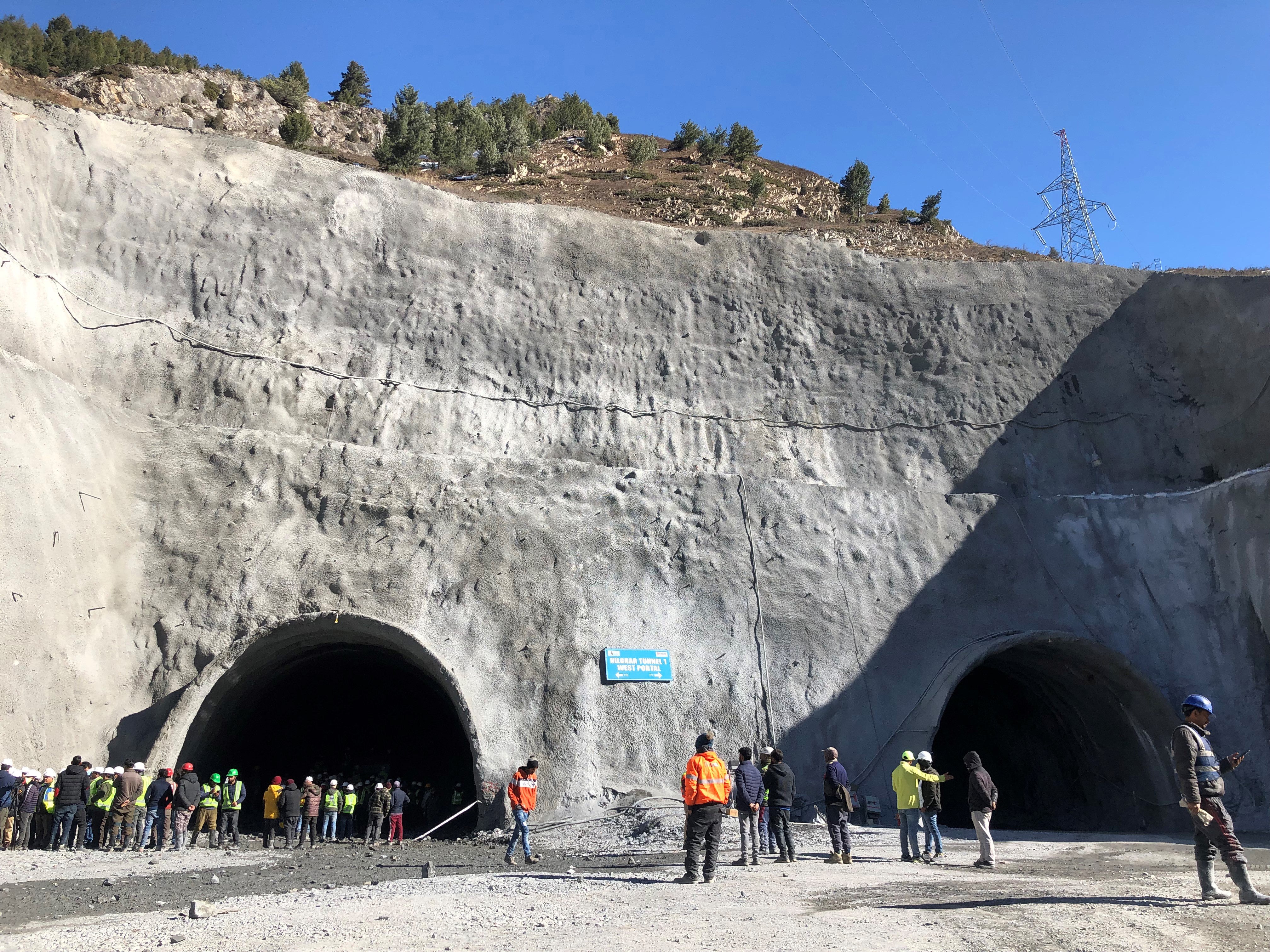 Workers race to finish tunnels that connect the border region to the rest of India