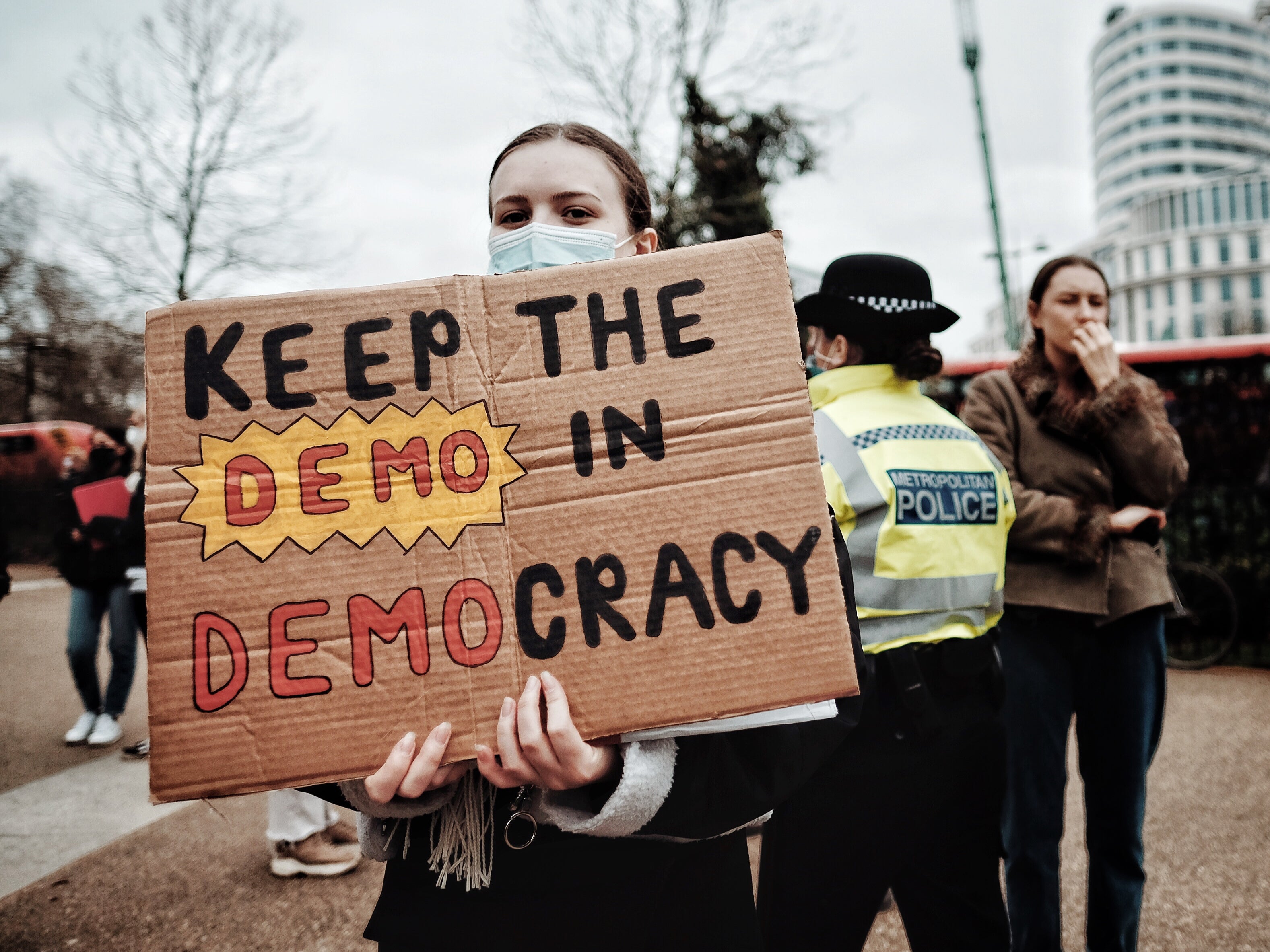 Protesting against the new policing bill