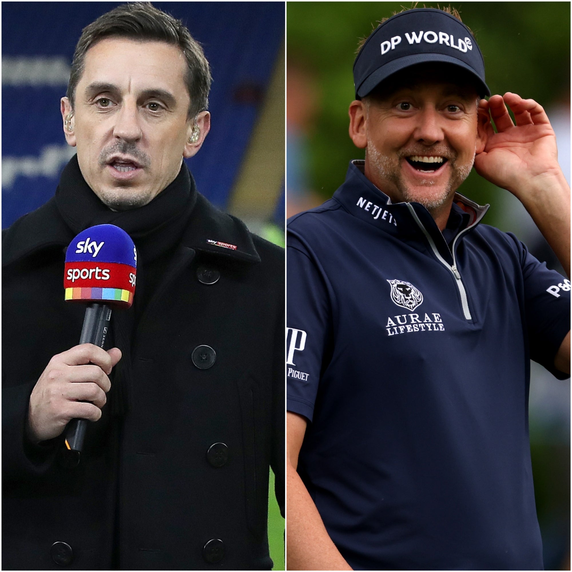 Gary Neville and Ian Poulter (Nick Potts/Steven Paston/PA)