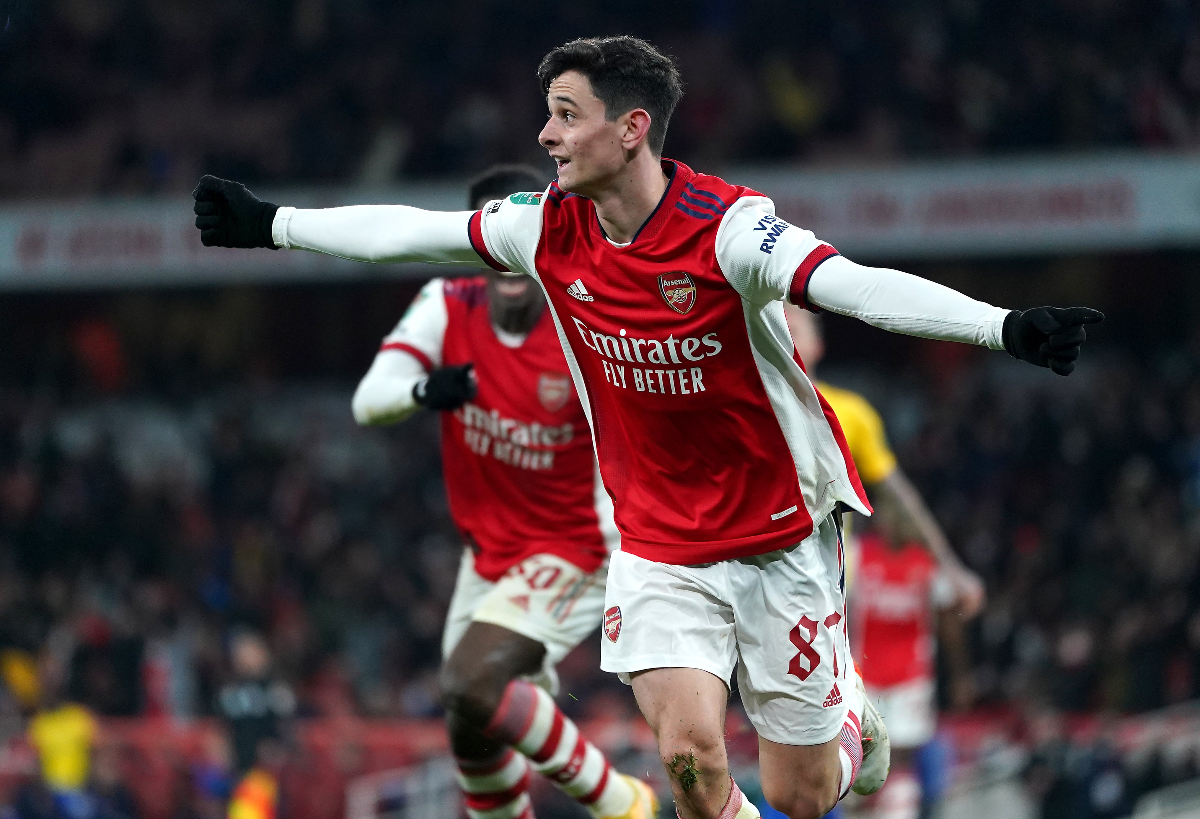 Charlie Patino scored on his Arsenal debut against Sunderland on Tuesday (Mike Egerton/PA)