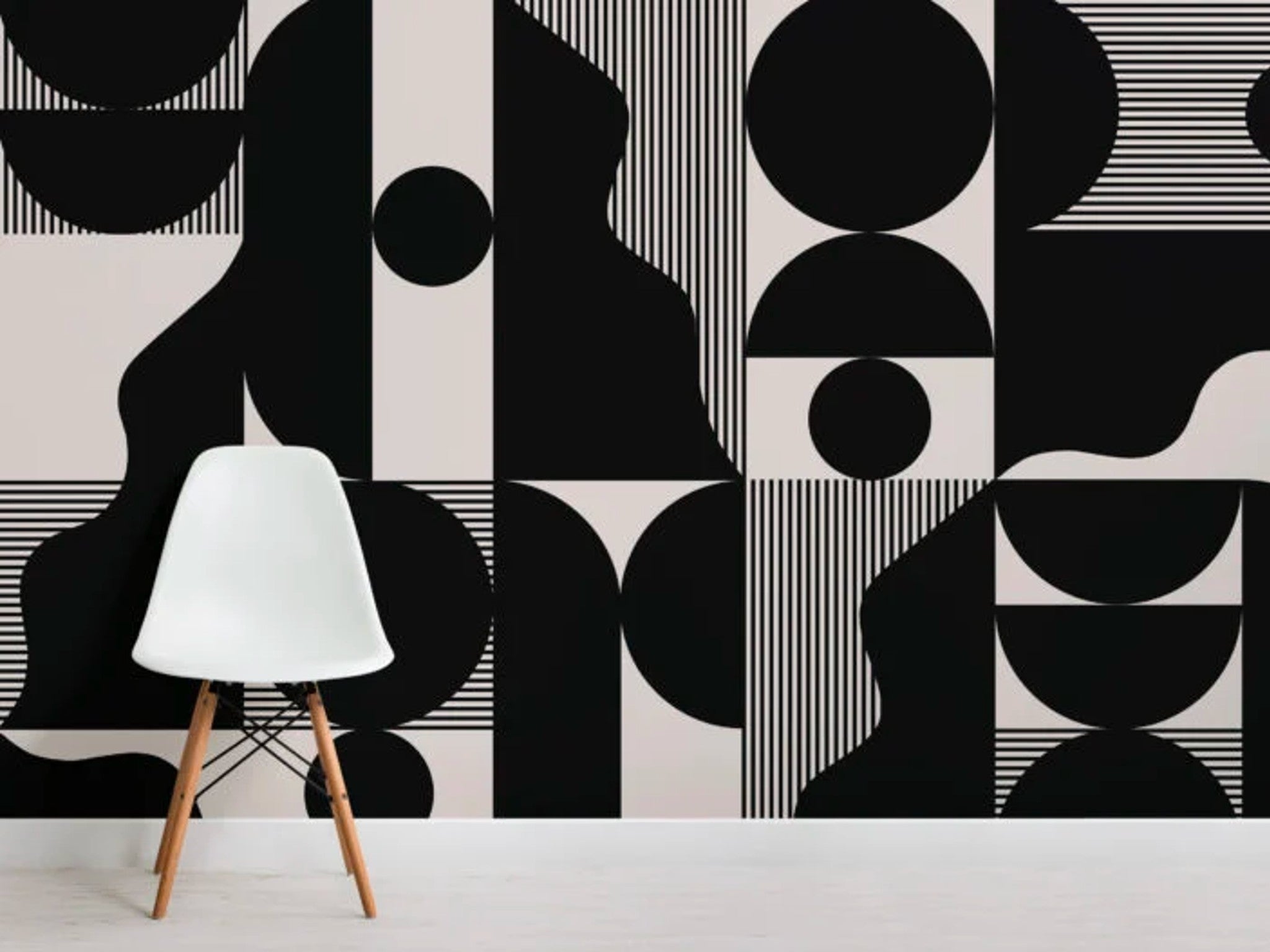 Hovia improvise bold black and beige abstract geometric wallpaper mural indybest.jpg