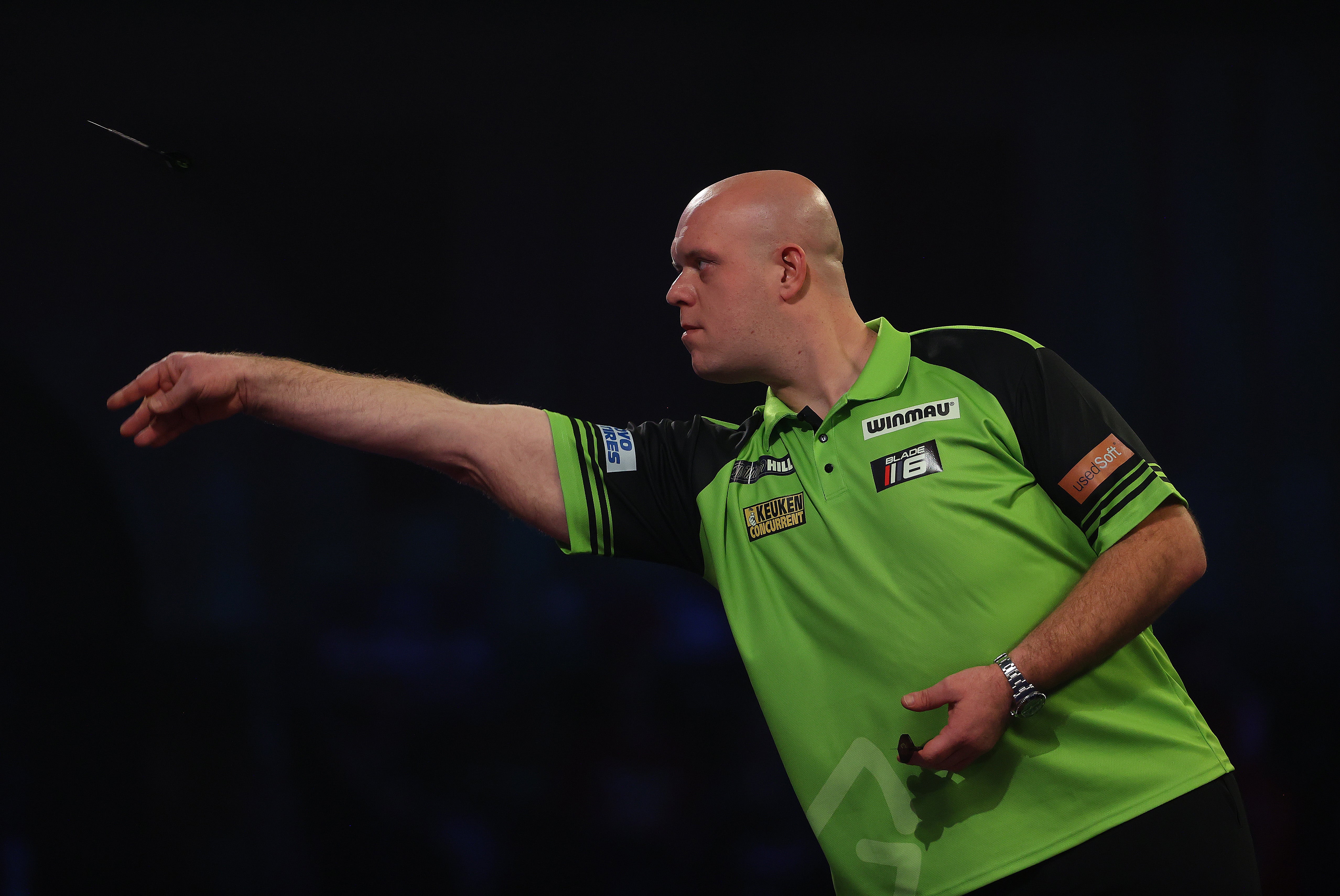 Michael van Gerwen in action at Alexandra Palace