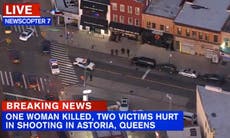 Queens shooting: Woman dead and two injured after attack outside restaurant