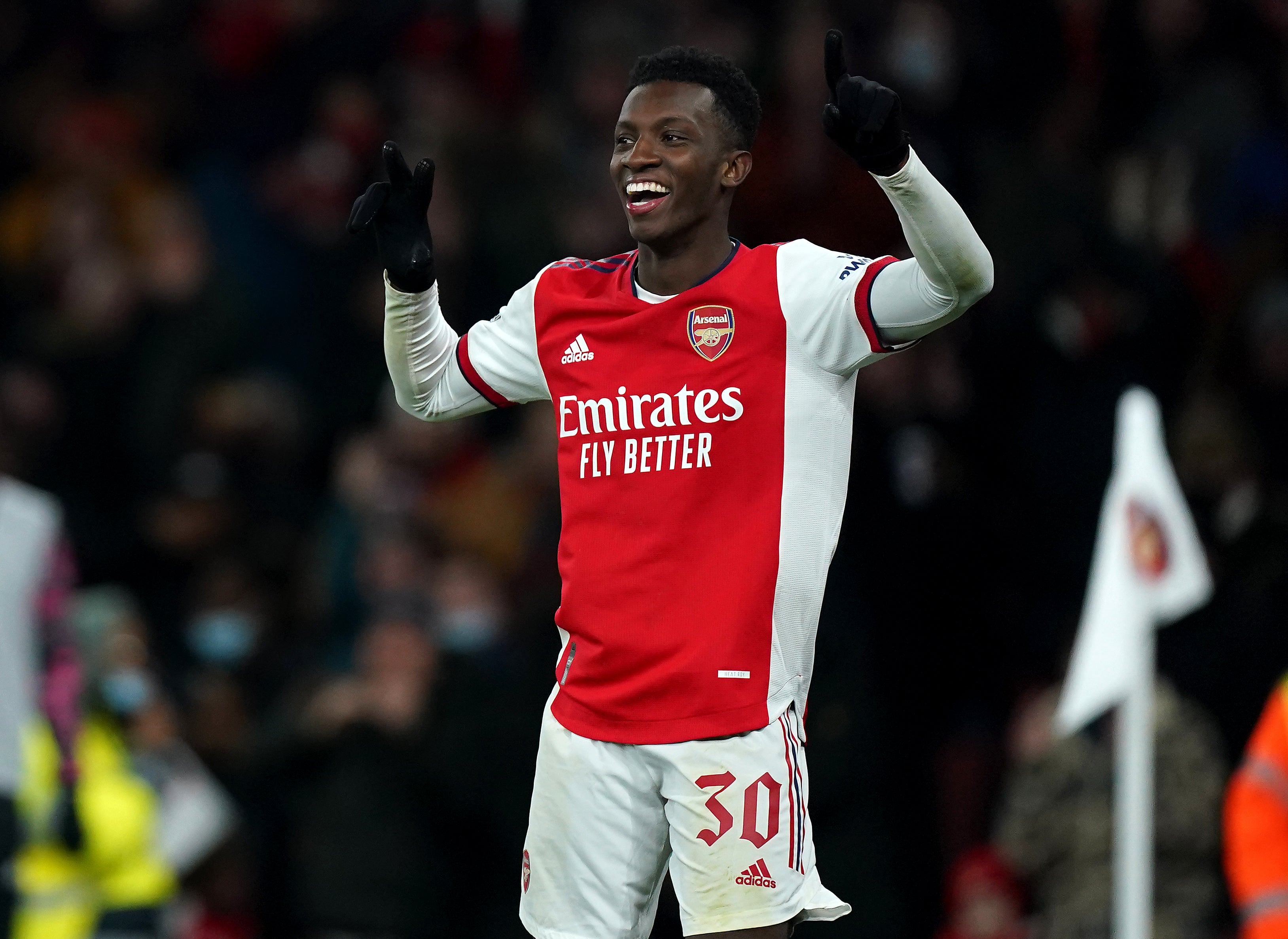 Eddie Nketiah will be free to sign a pre-contract with a foreign side from January 1 (Mike Egerton/PA)