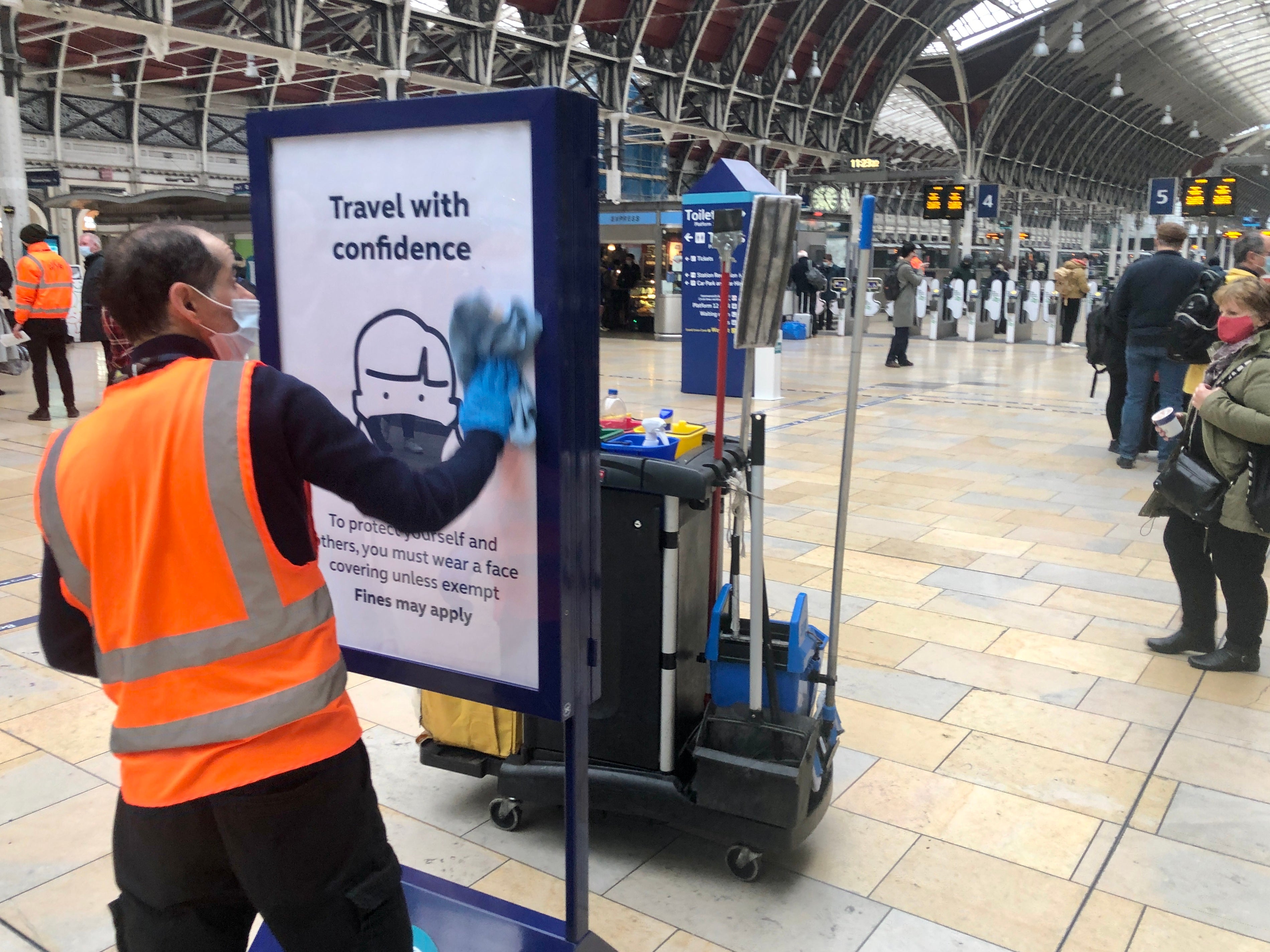 Optimistic sign: Paddington station in London