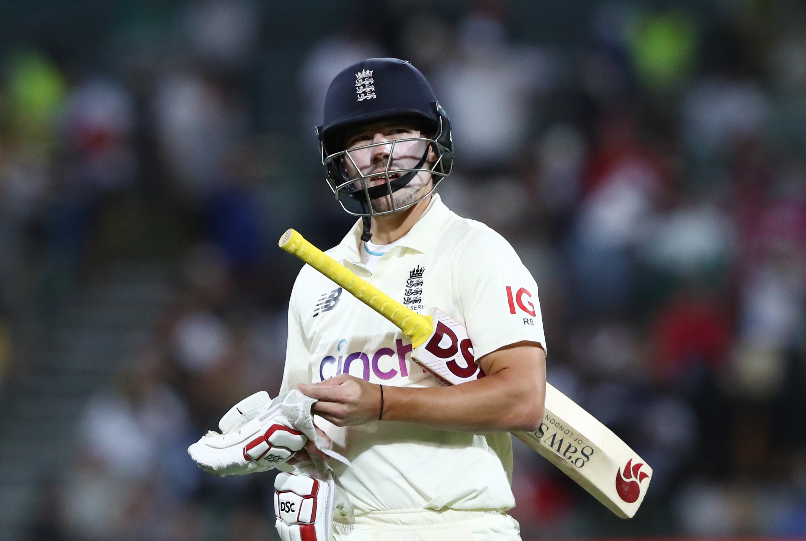 England’s Rory Burns walks off after being dismissed during day four of the second Ashes test at the Adelaide Oval, Adelaide (Jason O’Brien/PA)