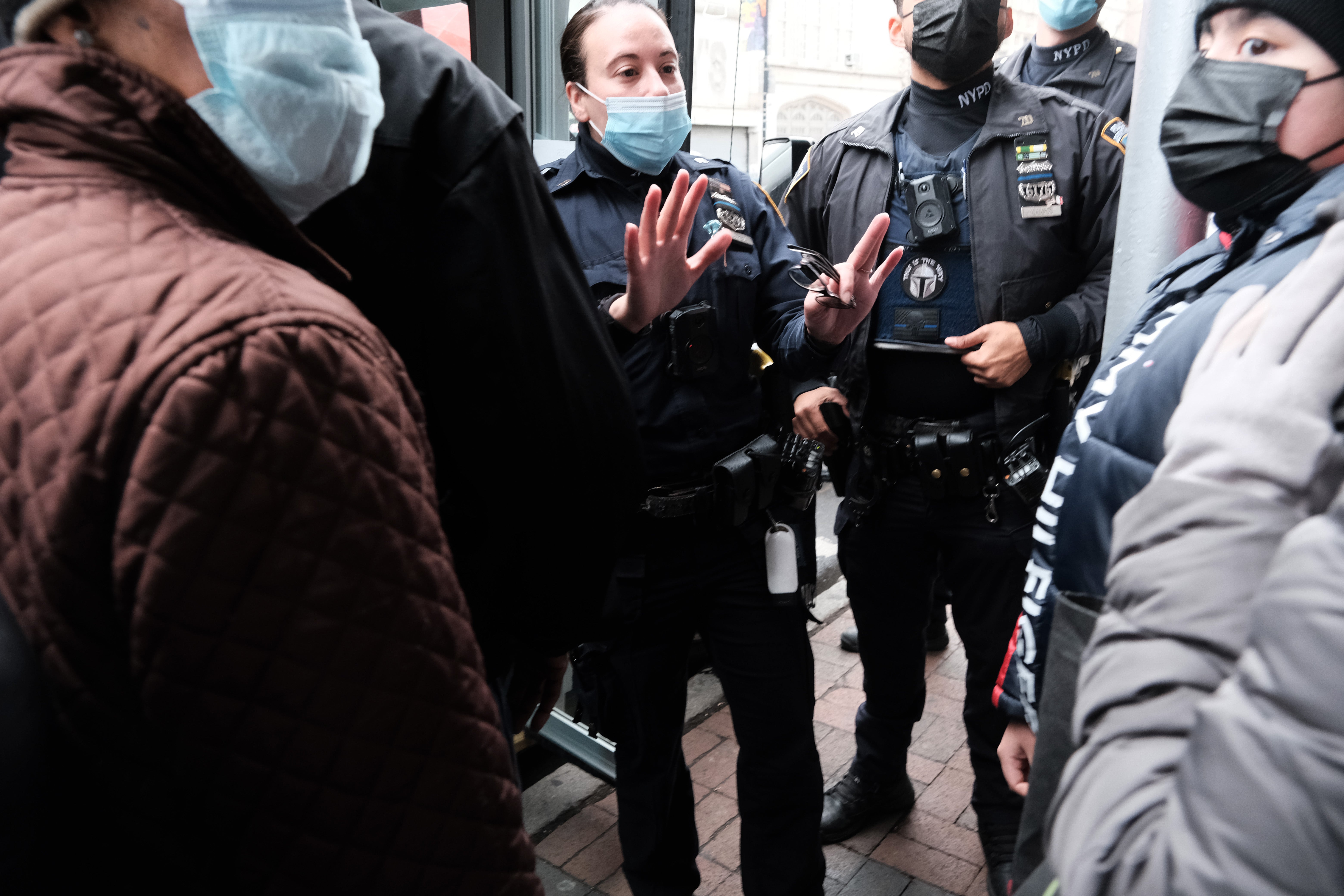 Police were called in to calm the crowd on Flatbush and Church Avenues