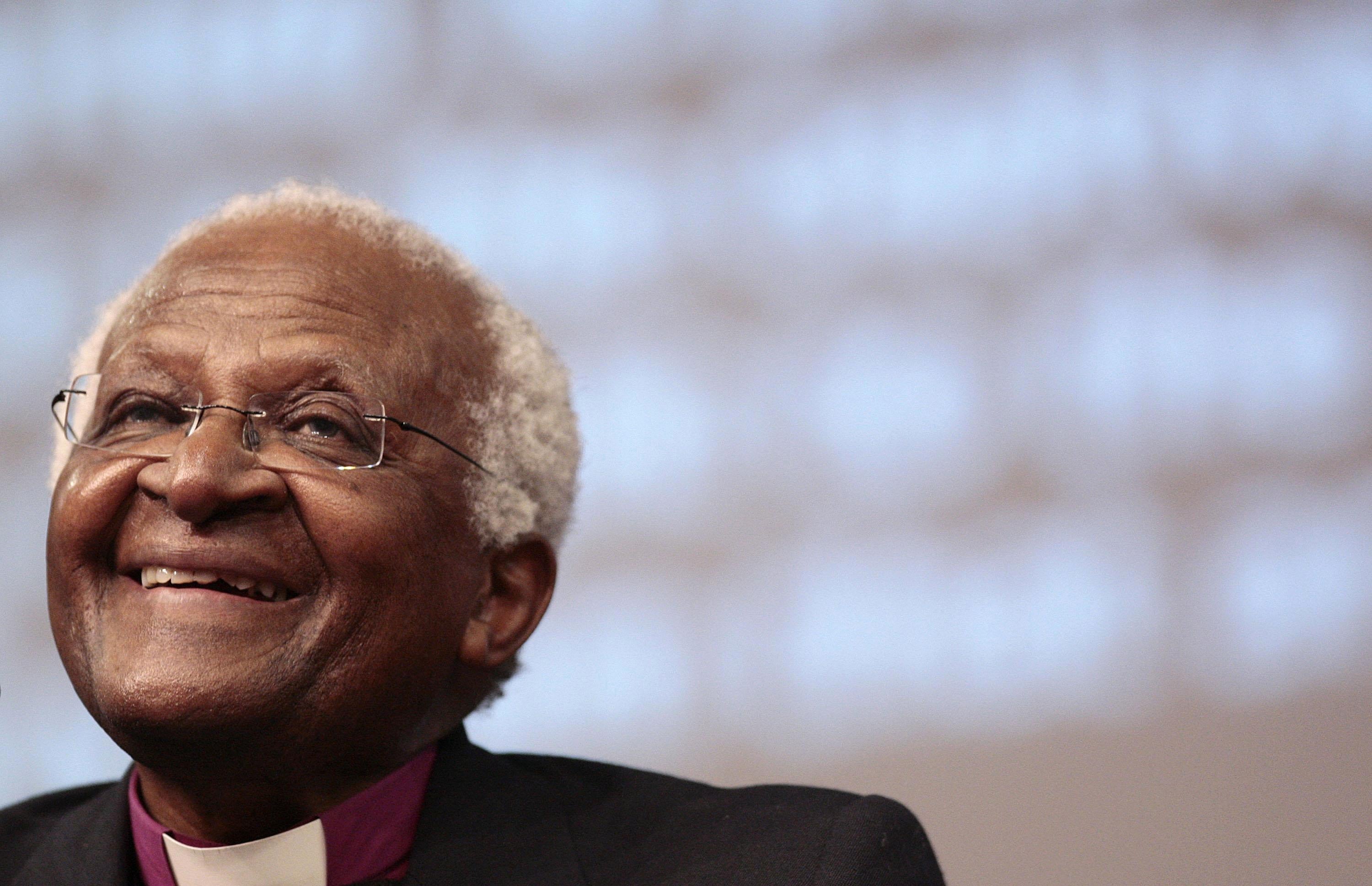 Archbishop Desmond Tutu speaking at Aid agency Tearfund’s Who Is My Neighbour conference (Carl Court/PA)