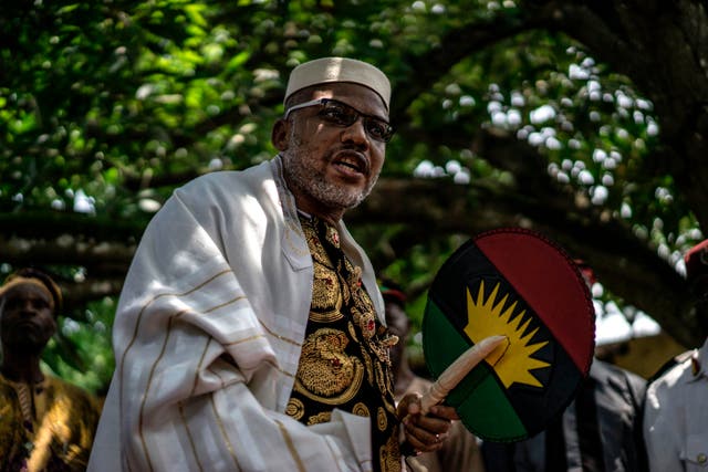 <p>Kanu was the Leader of the Indigenous People of Biafra (IPOB) movement</p>