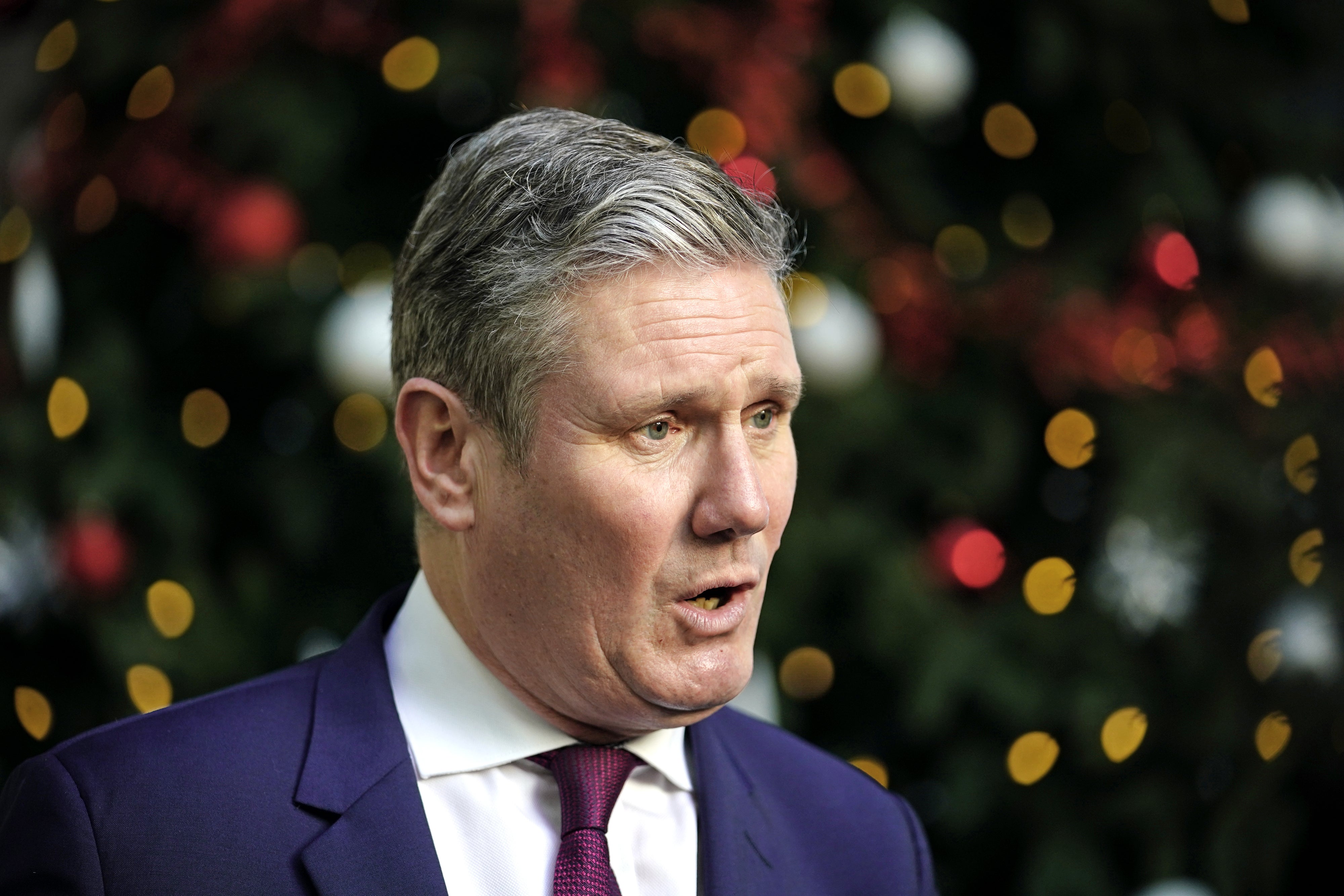 Labour Party leader Sir Keir Starmer speaks to the media outside BBC Broadcasting House, London. (Aaron Chown/PA)