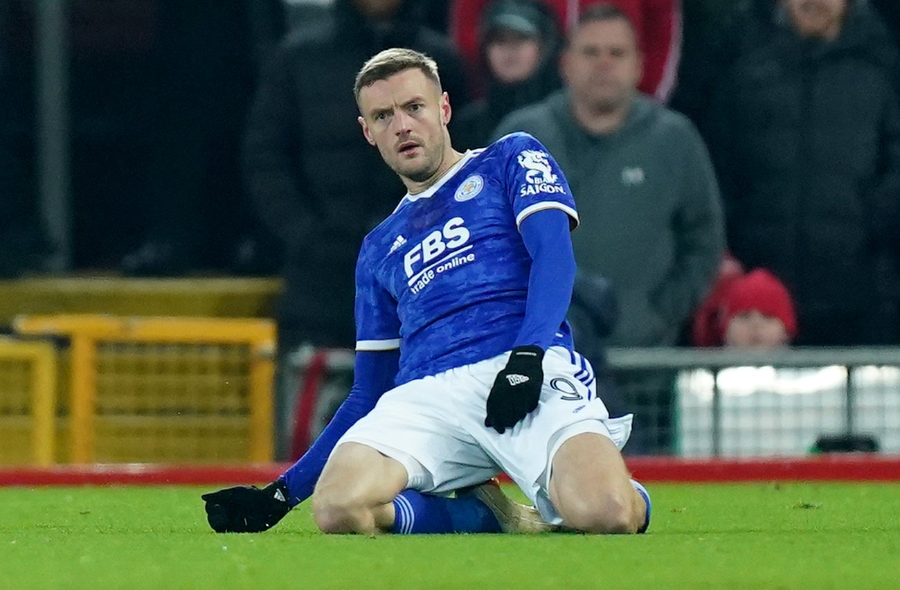 The Foxes hope Jamie Vardy will be fit to face Liverpool (Mike Egerton/PA)