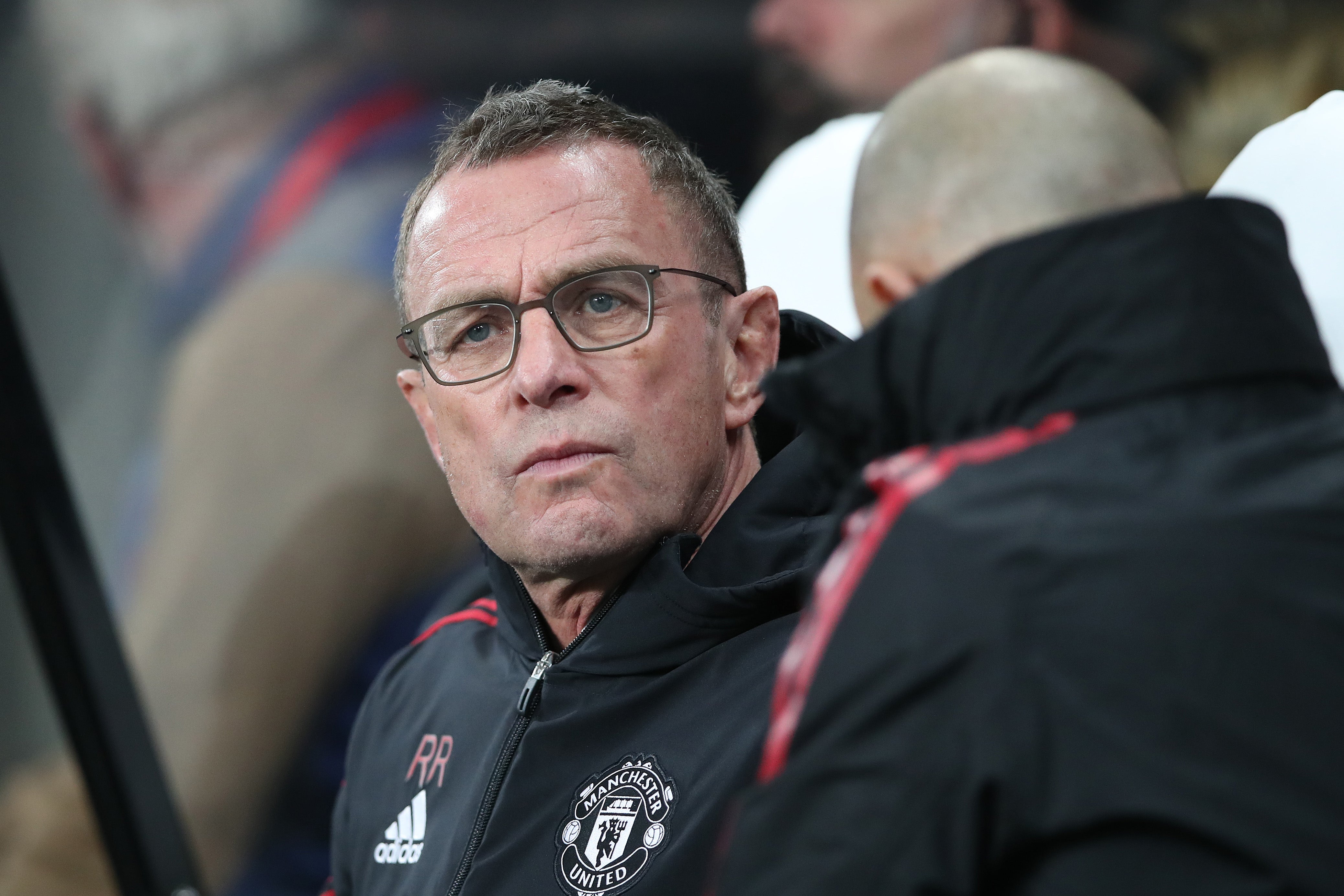 Ralf Rangnick looks on at St James’ Park