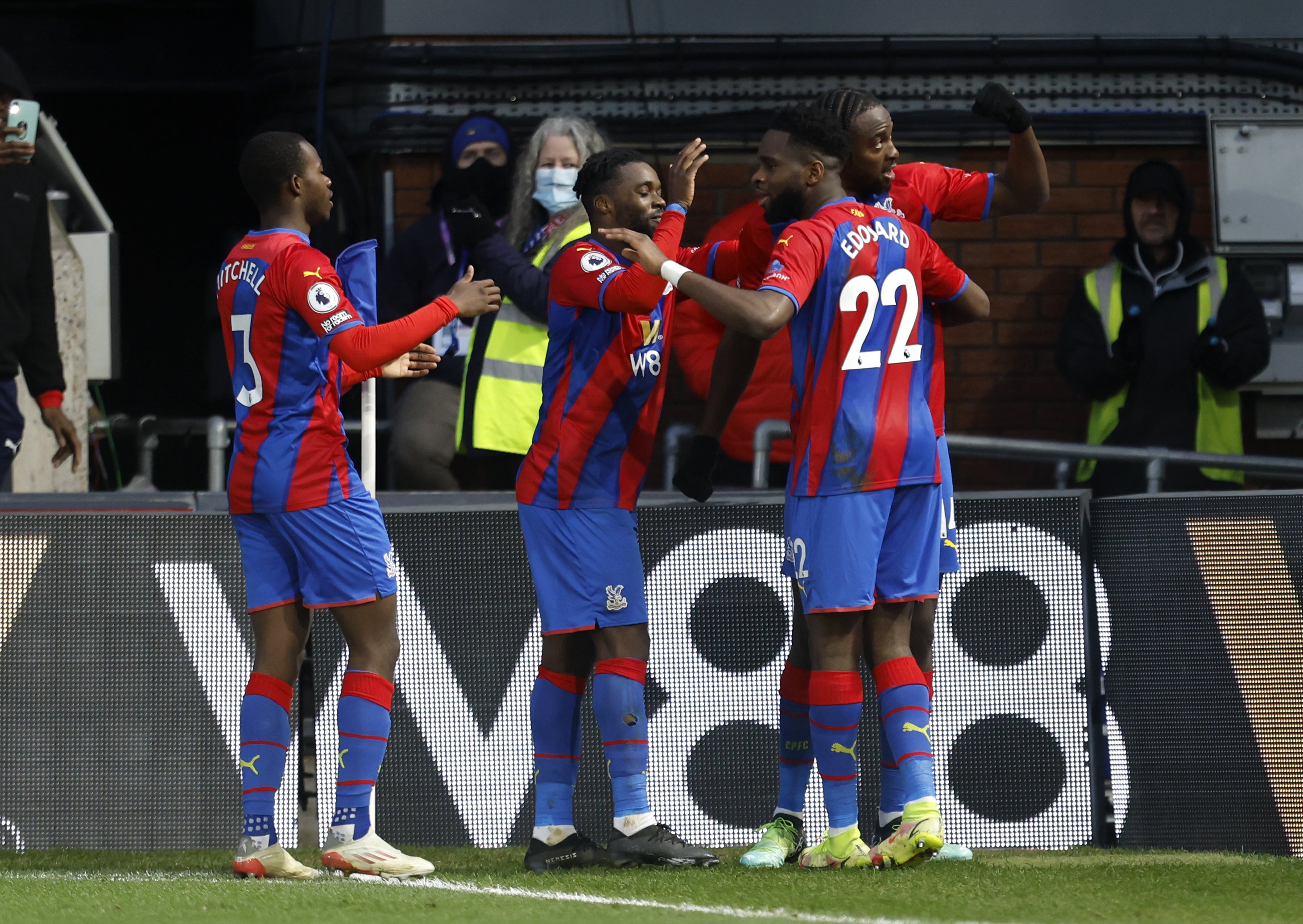 Crystal Palace’s Jean-Philippe Mateta scored in the 3-0 win over Norwich (Steven Paston/PA)