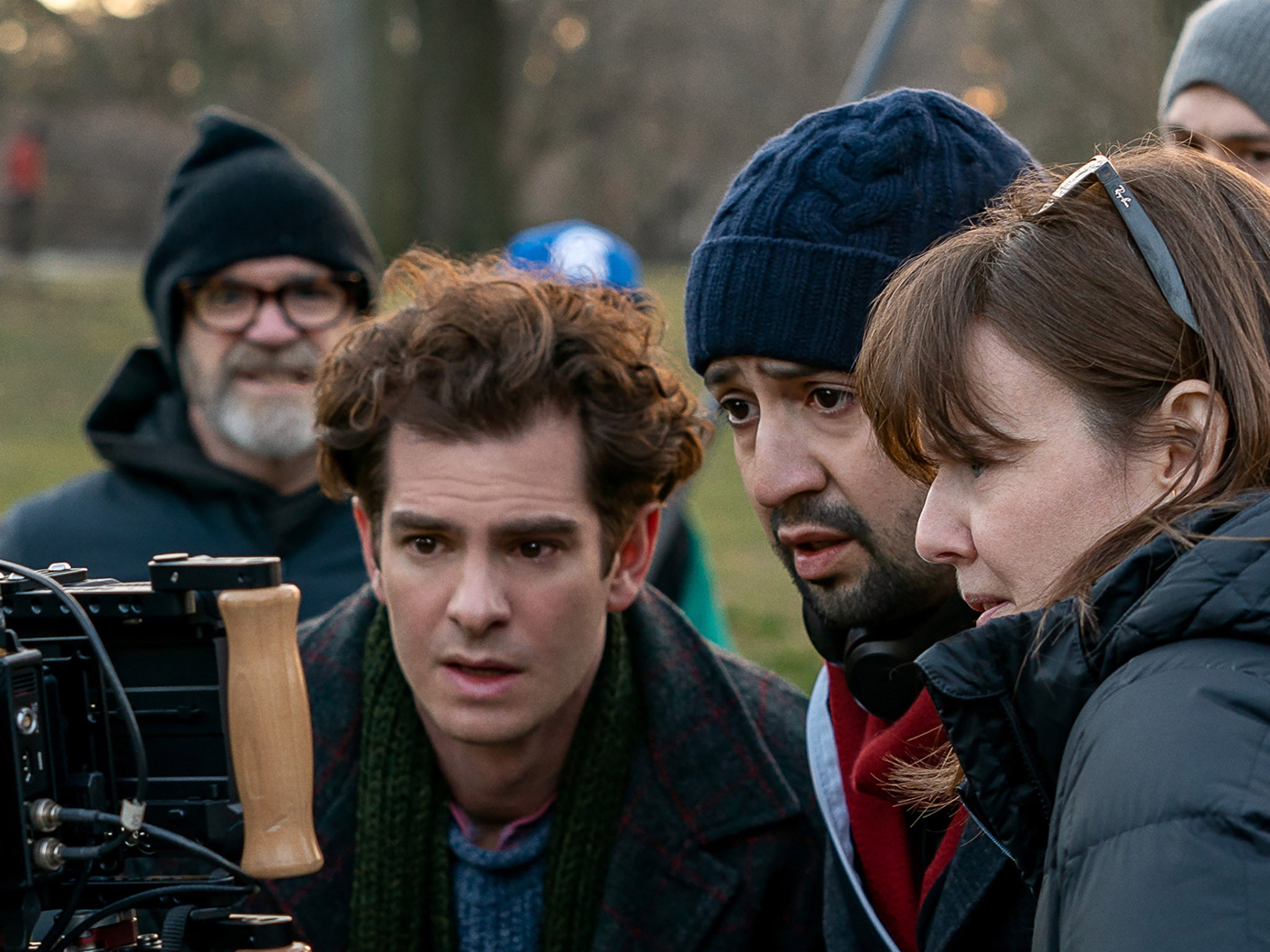 Andrew Garfield and Lin-Manuel Miranda on the set of ‘Tick, Tick... Boom!'