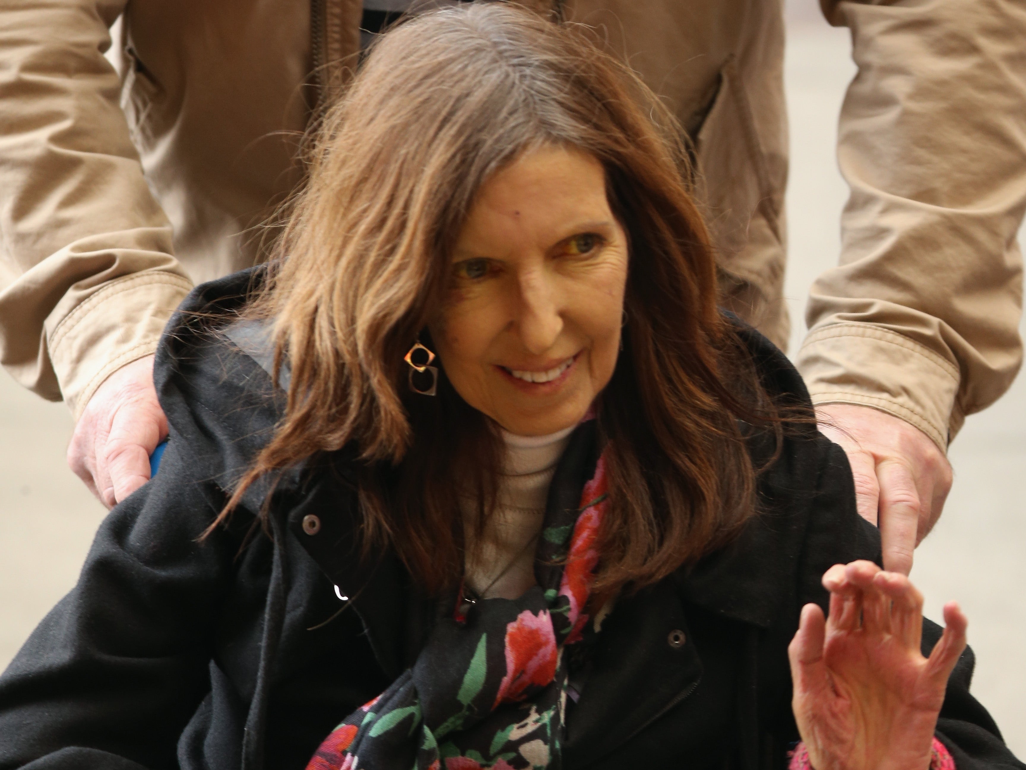 Anne Williams arrives at the Hillsborough memorial service on the 24th anniversary of the disaster. Three days later, on 18 April 2013, she died of cancer at the age of 62