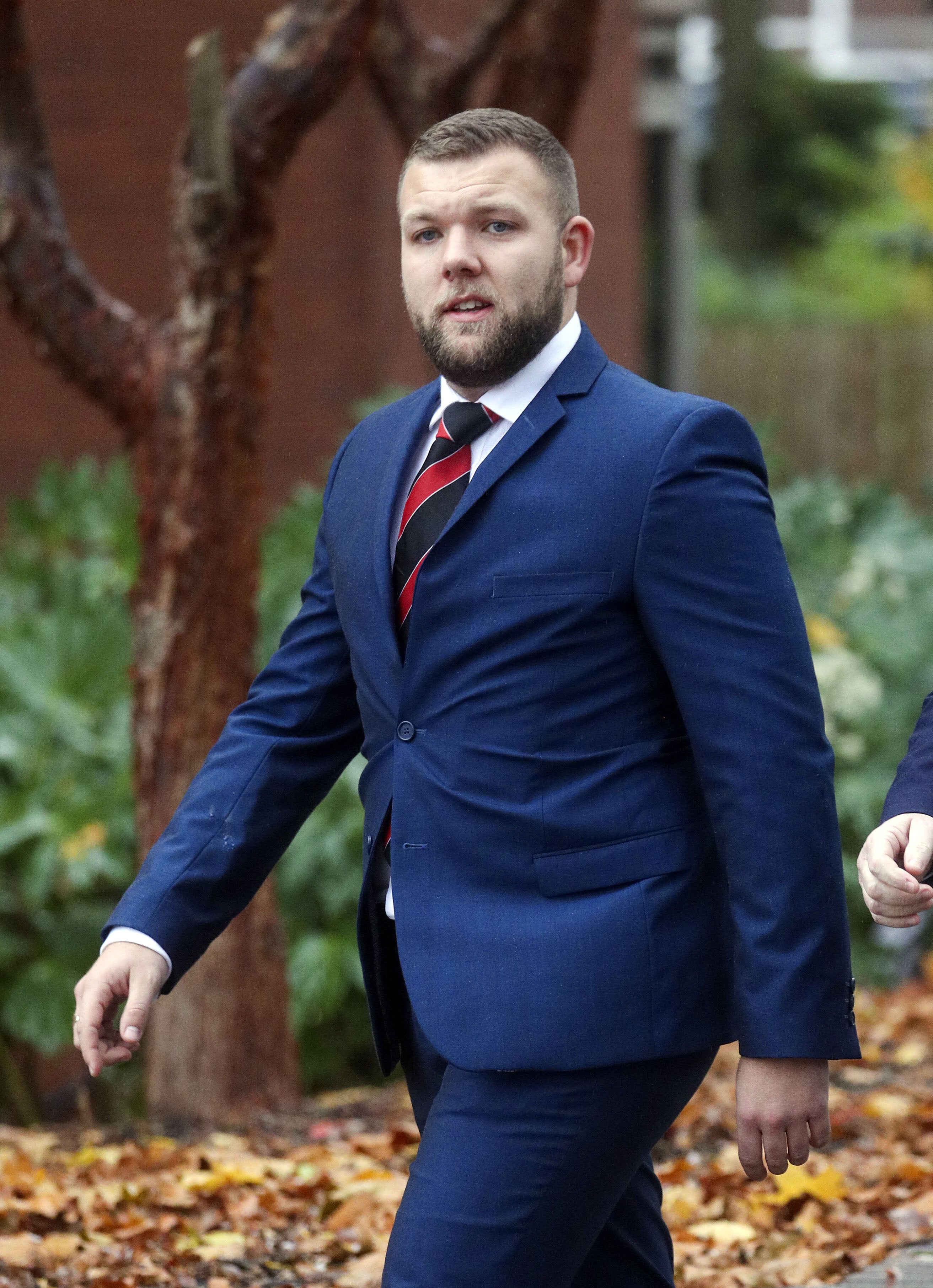 Birmingham-based Pc Declan Jones arriving at Coventry Magistrates’ Court where he has been charged with a string of common assaults.