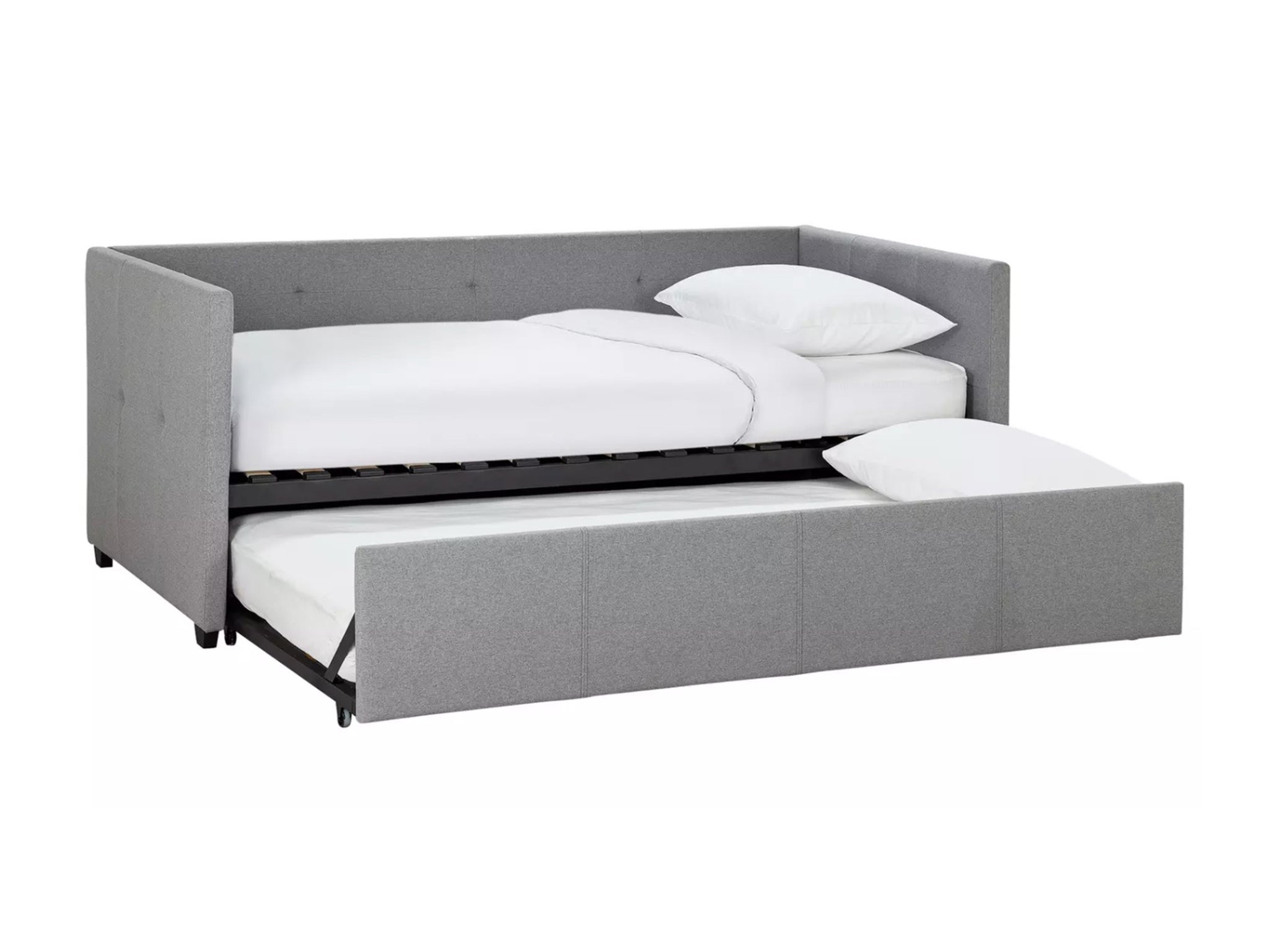 Habitat Tamara day bed with trundle and two mattresses, grey