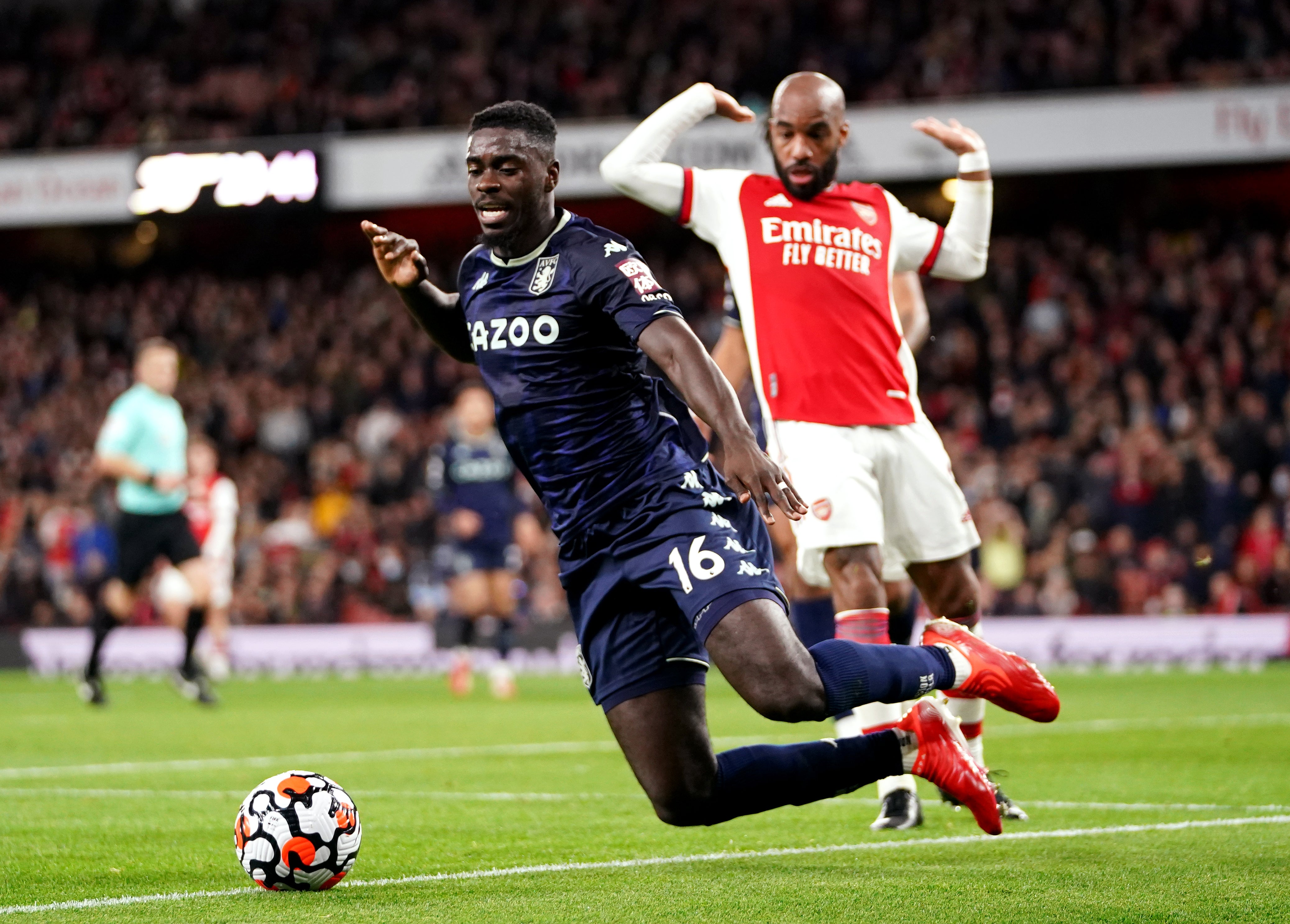 Aston Villa’s Axel Tuanzebe has struggled for minutes under Steven Gerrard. (Zac Goodwin/PA)