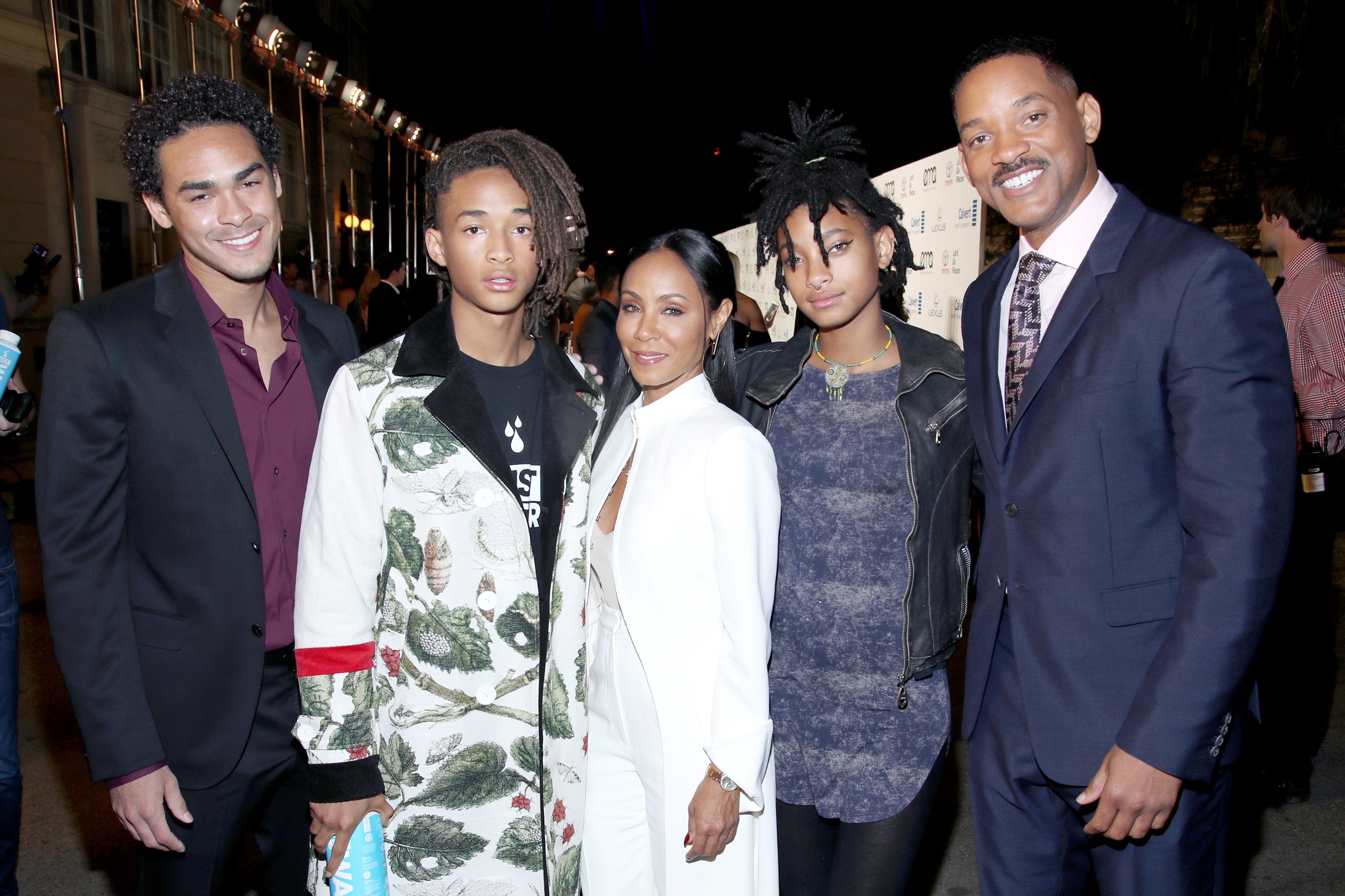 Hollywood royalty: Trey Smith, Jaden Smith, Jada Pinkett-Smith, Willow Smith and Will Smith at the EMA Awards, 2016