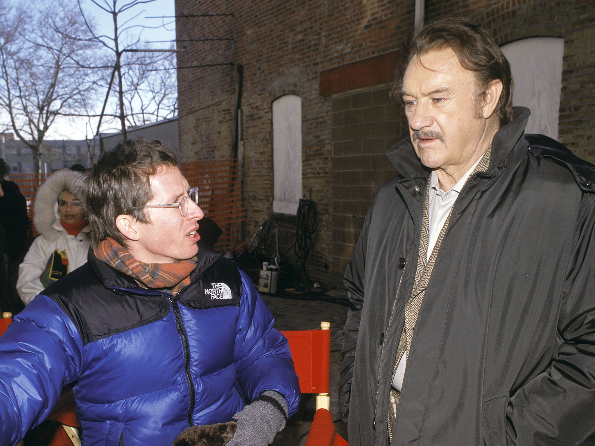 Wes Anderson and Gene Hackman on the set of ‘The Royal Tenenbaums'