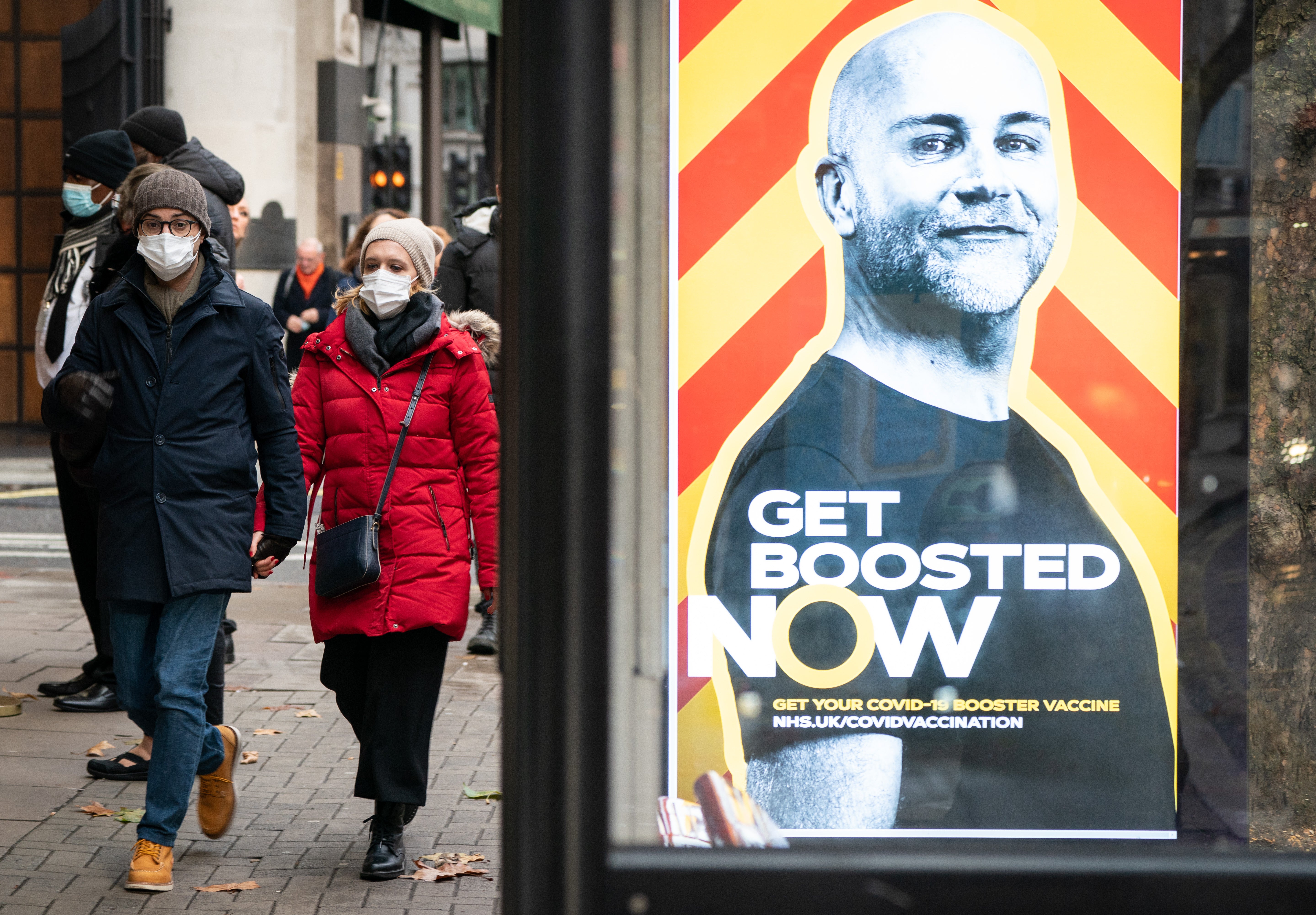 People have been urged to get boosted after the latest data showed an 81% reduction in risk of hospital admission compared to unvaccinated people (Dominic Lipinski/PA)