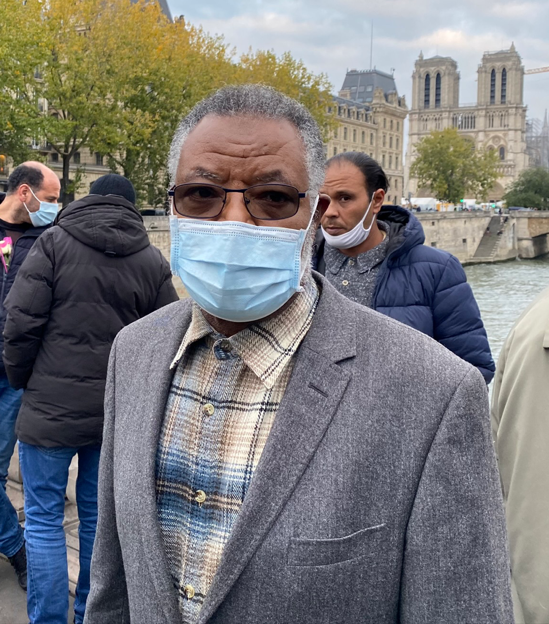 Mohammed Endarek on the Saint-Michel bridge in Paris
