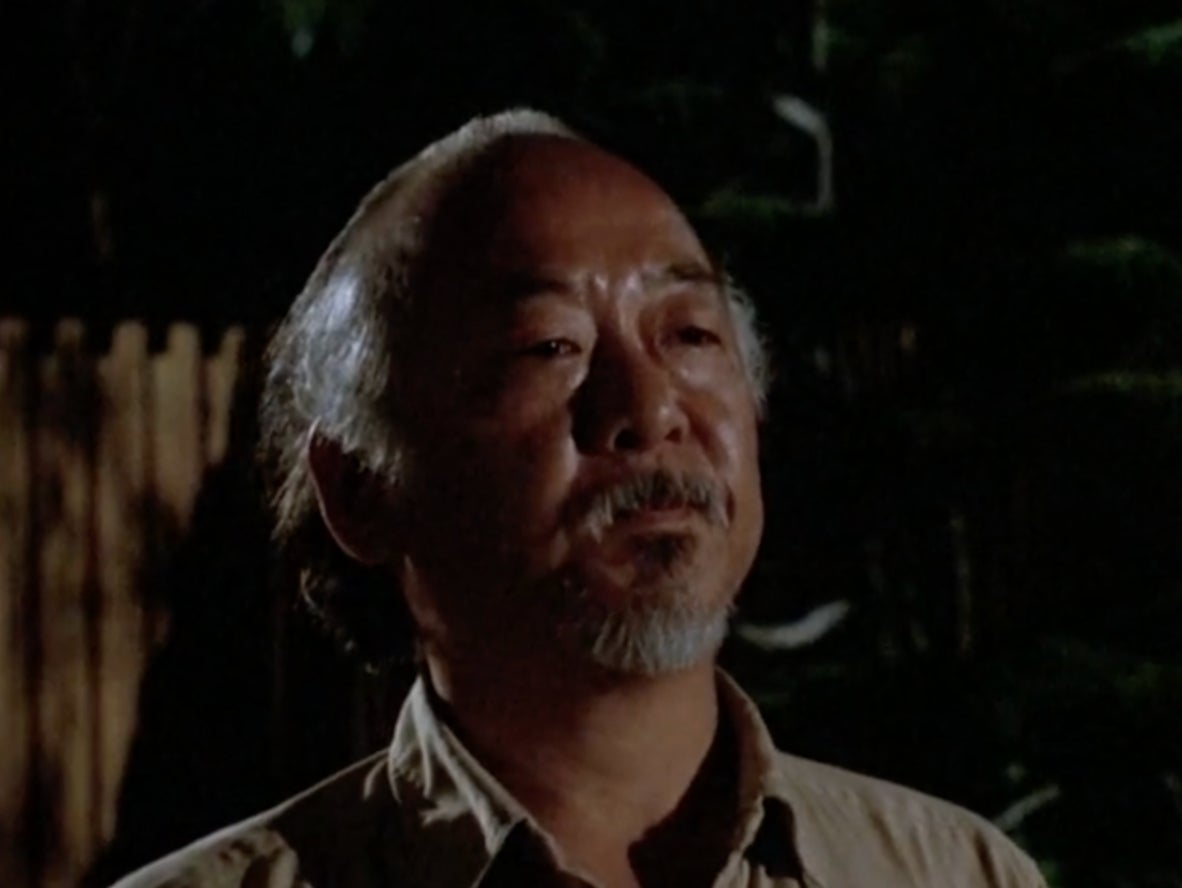 Pat Morita as Mr Miyagi in ‘The Karate Kid’