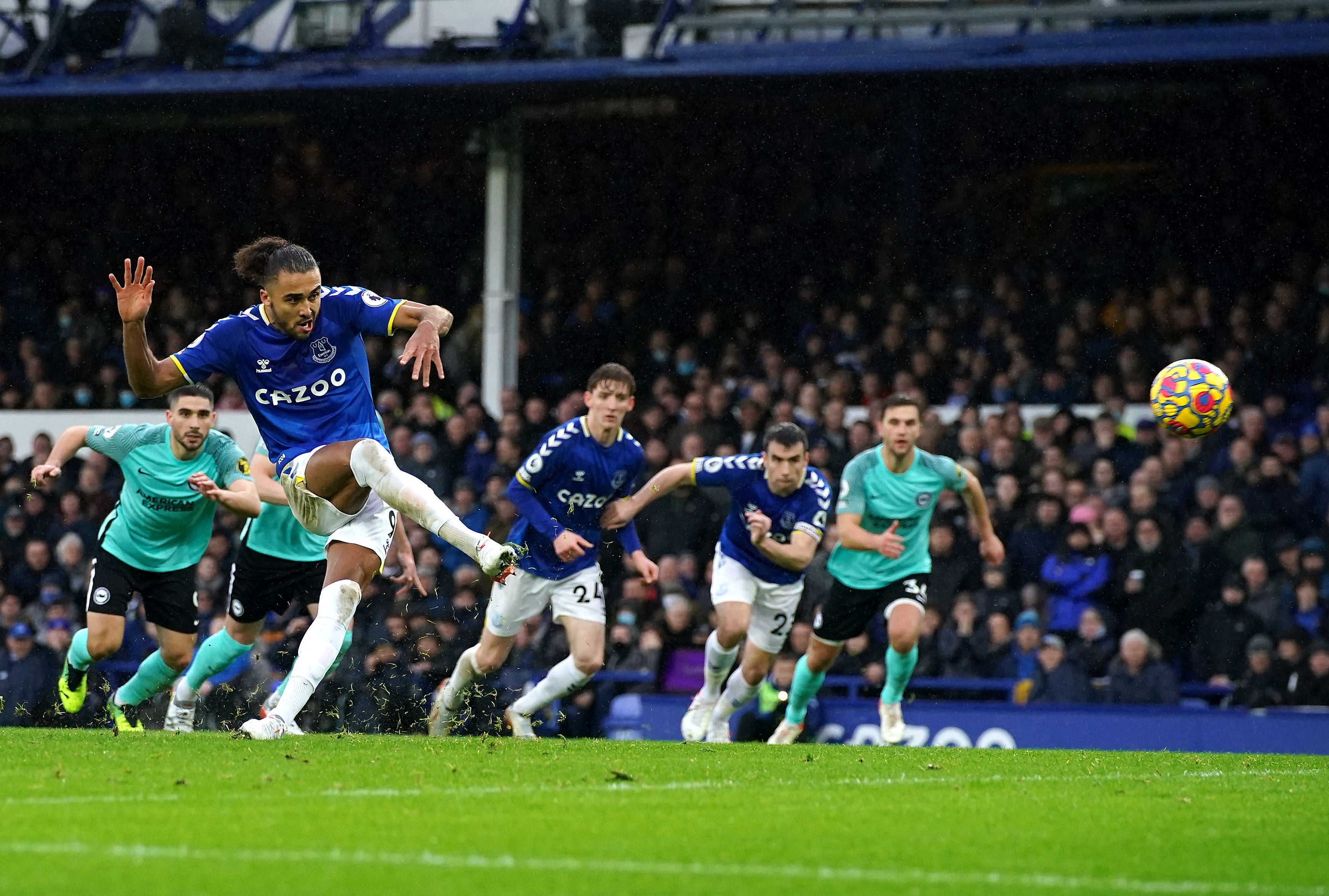 Calvert-Lewin returned from injury for Everton but missed a penalty