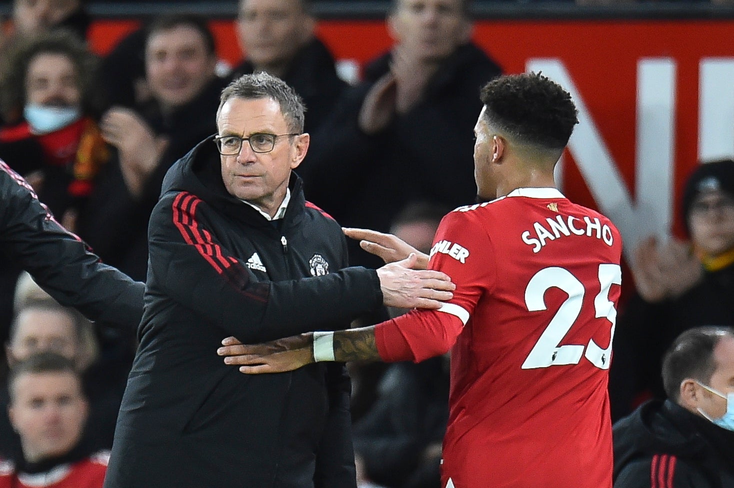 Rangnick substitutes Jadon Sancho during United’s loss to Wolves