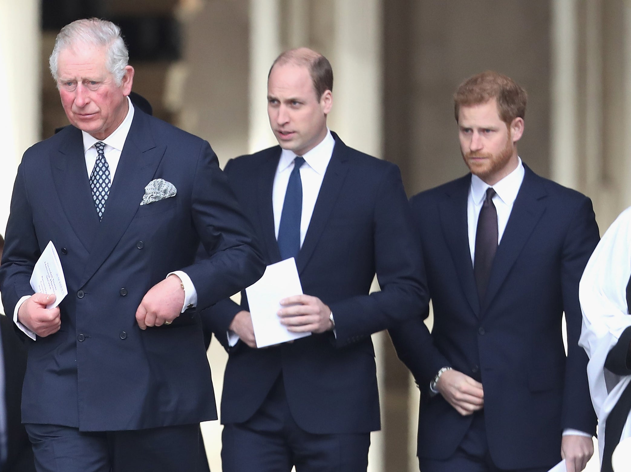 Prince Charles and his sons, Prince William and Prince Harry