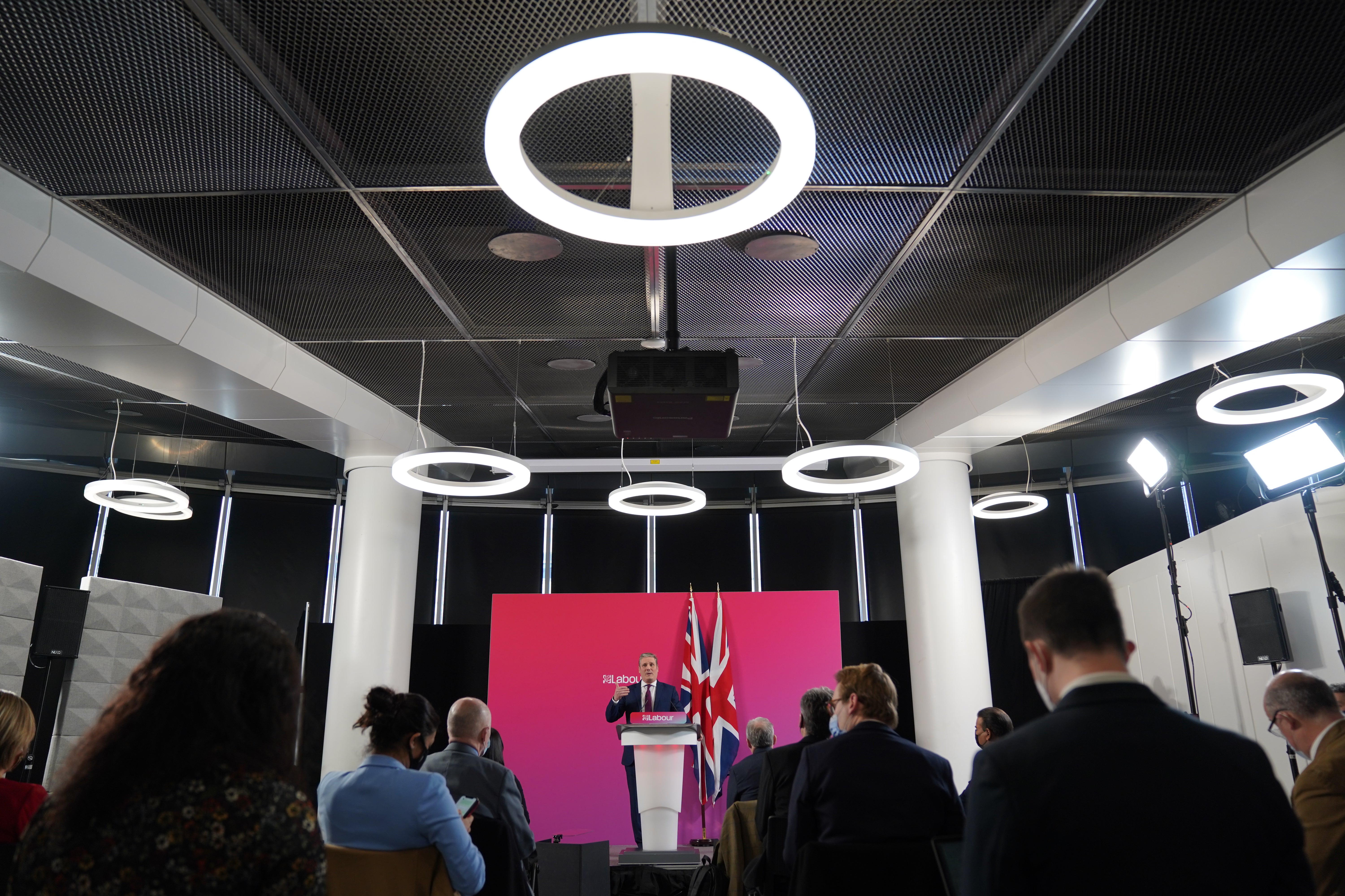 Labour leader Sir Keir Starmer delivers his keynote speech in Birmingham (Jacob King/PA)