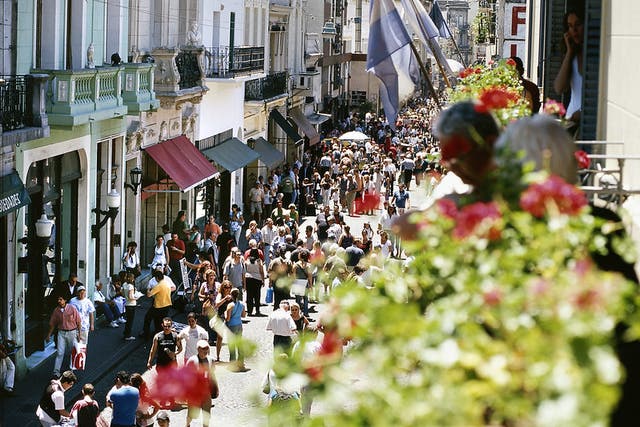 <p>San Telmo’s Calle Defensa, famous for Argentina’s native tango  </p>