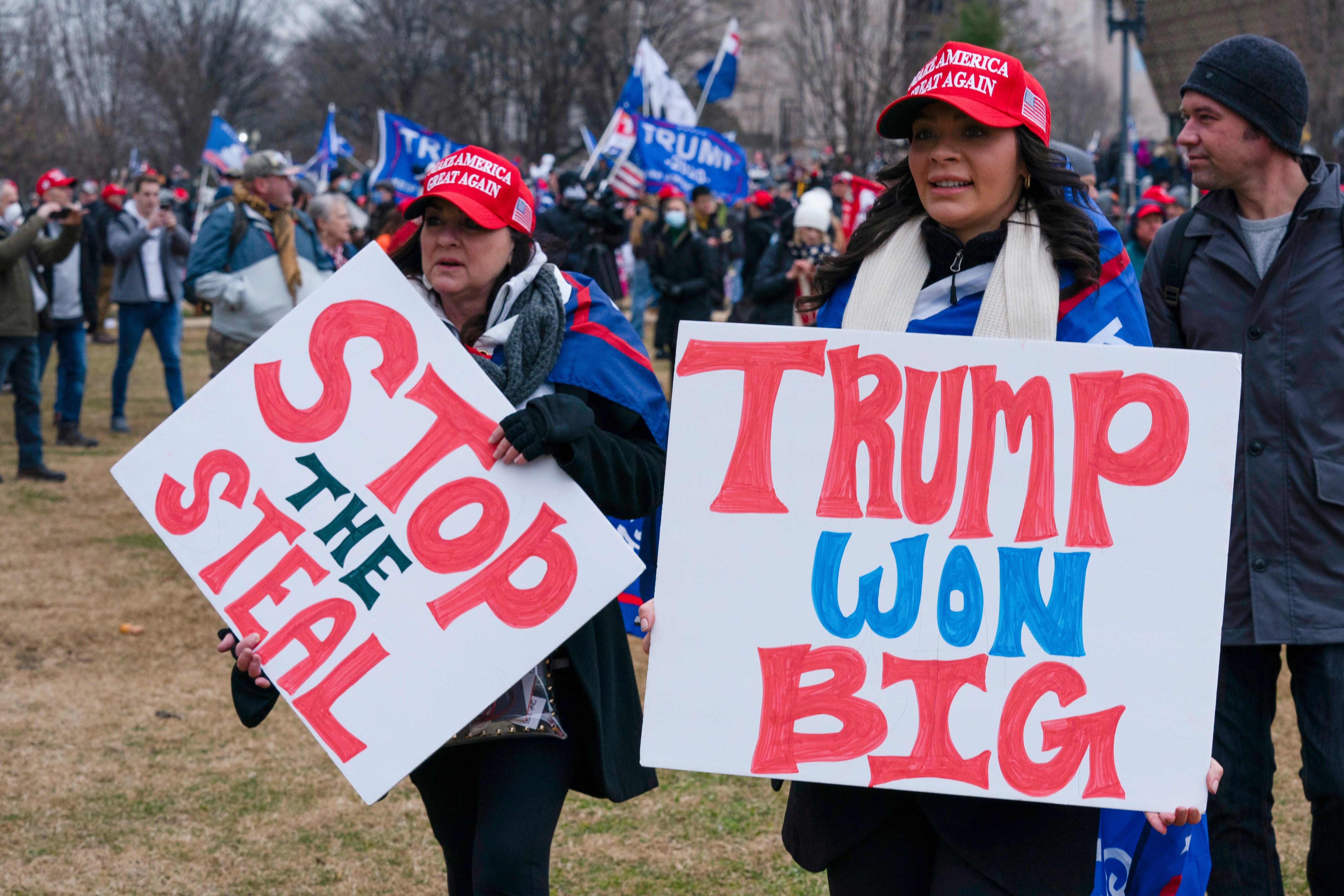 Donald Trump supporters gather to hear his fateful speech at the Ellipse