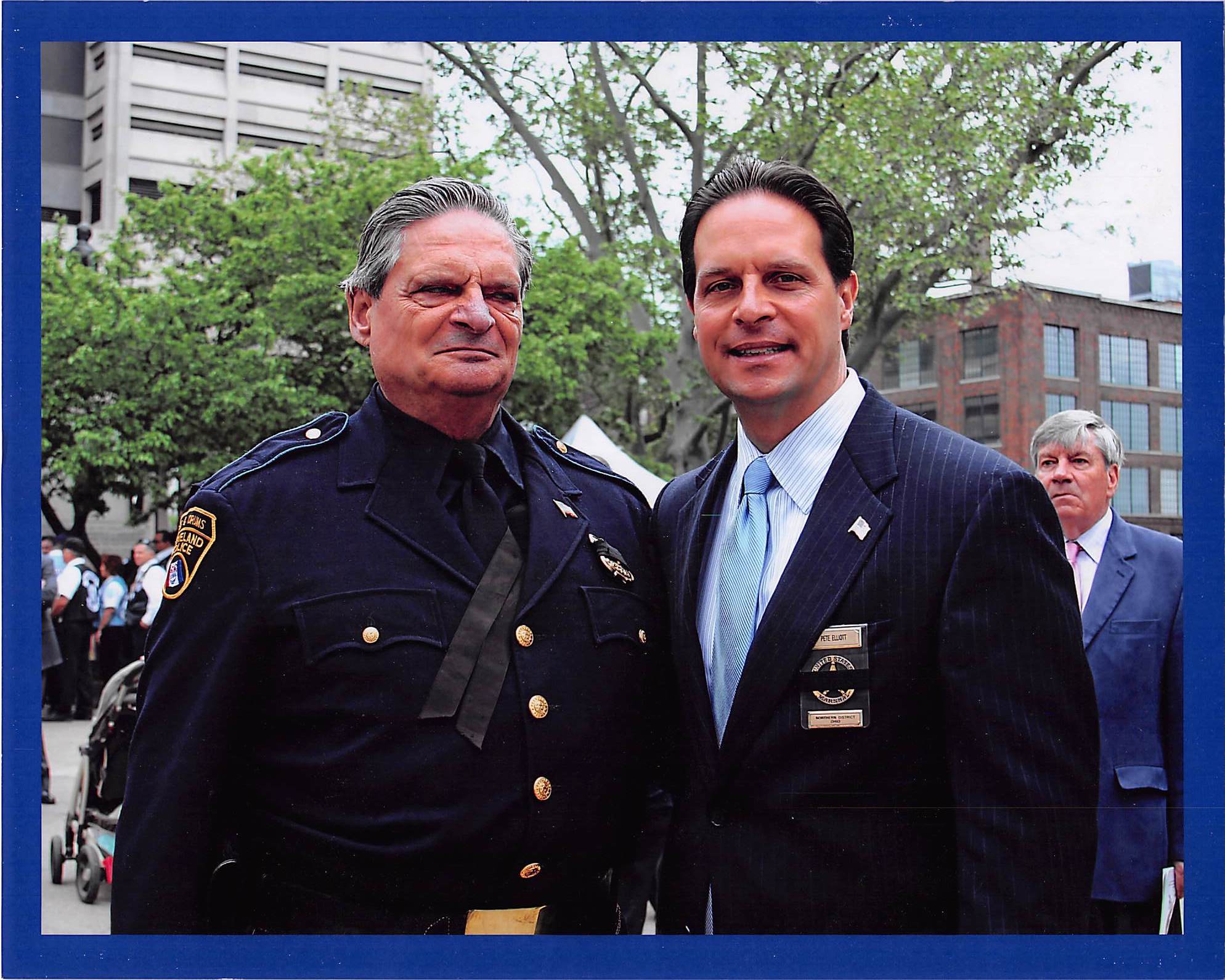 Peter Elliott, (r) with his father John Elliott on the day he became US Marshall