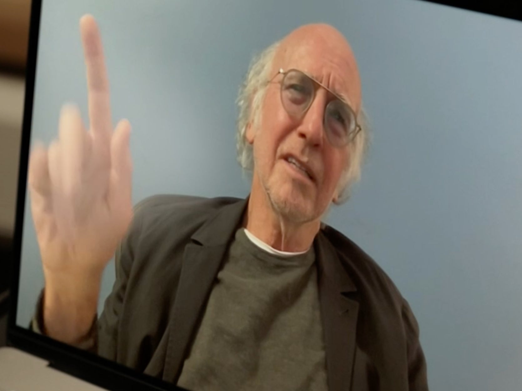 Larry David show dup in the opening scene of ‘Toast of Tinseltown’