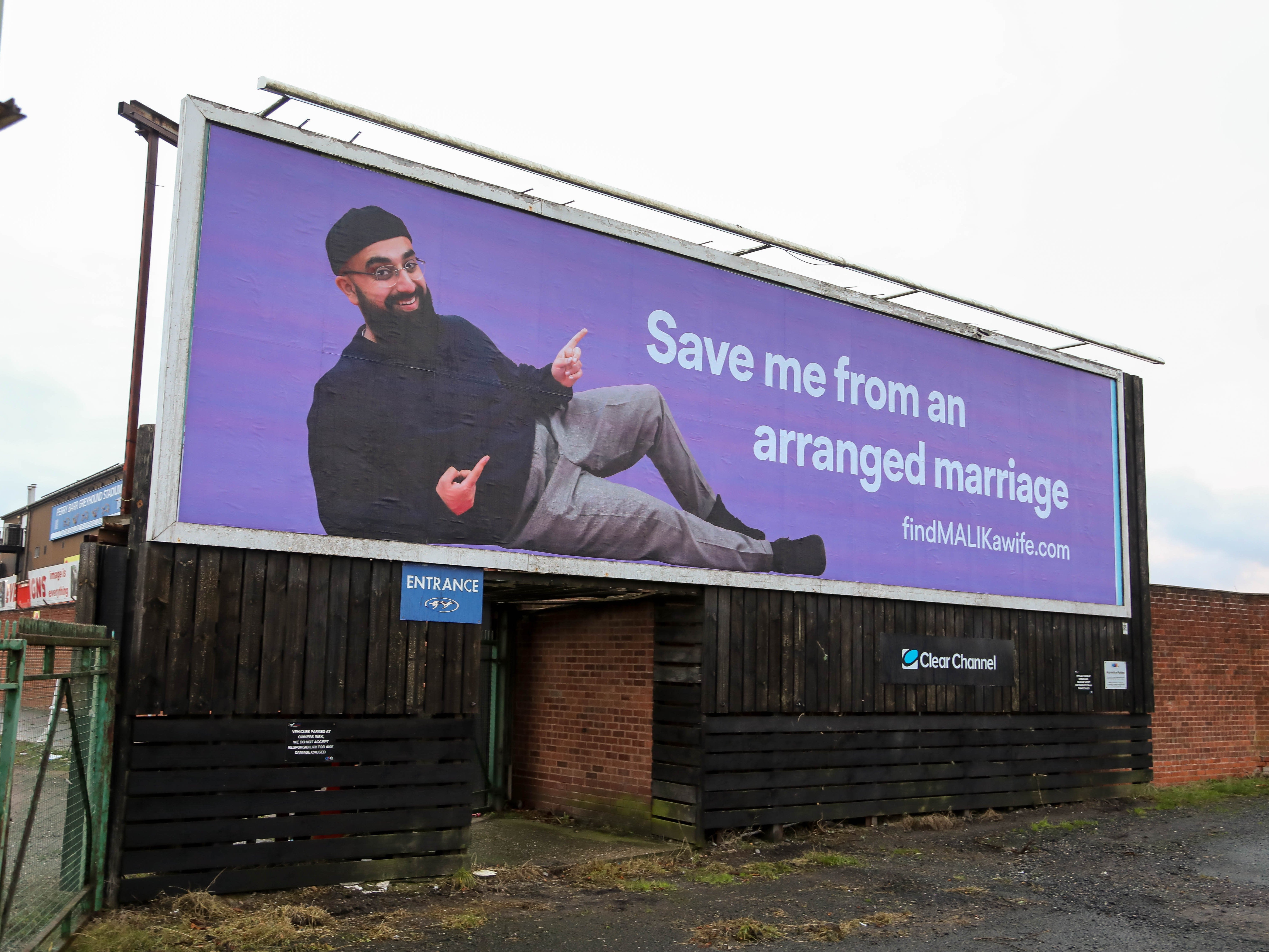 Mohammad Malik’s billboard on Aldridge Road in Perry Barr, Birmingham