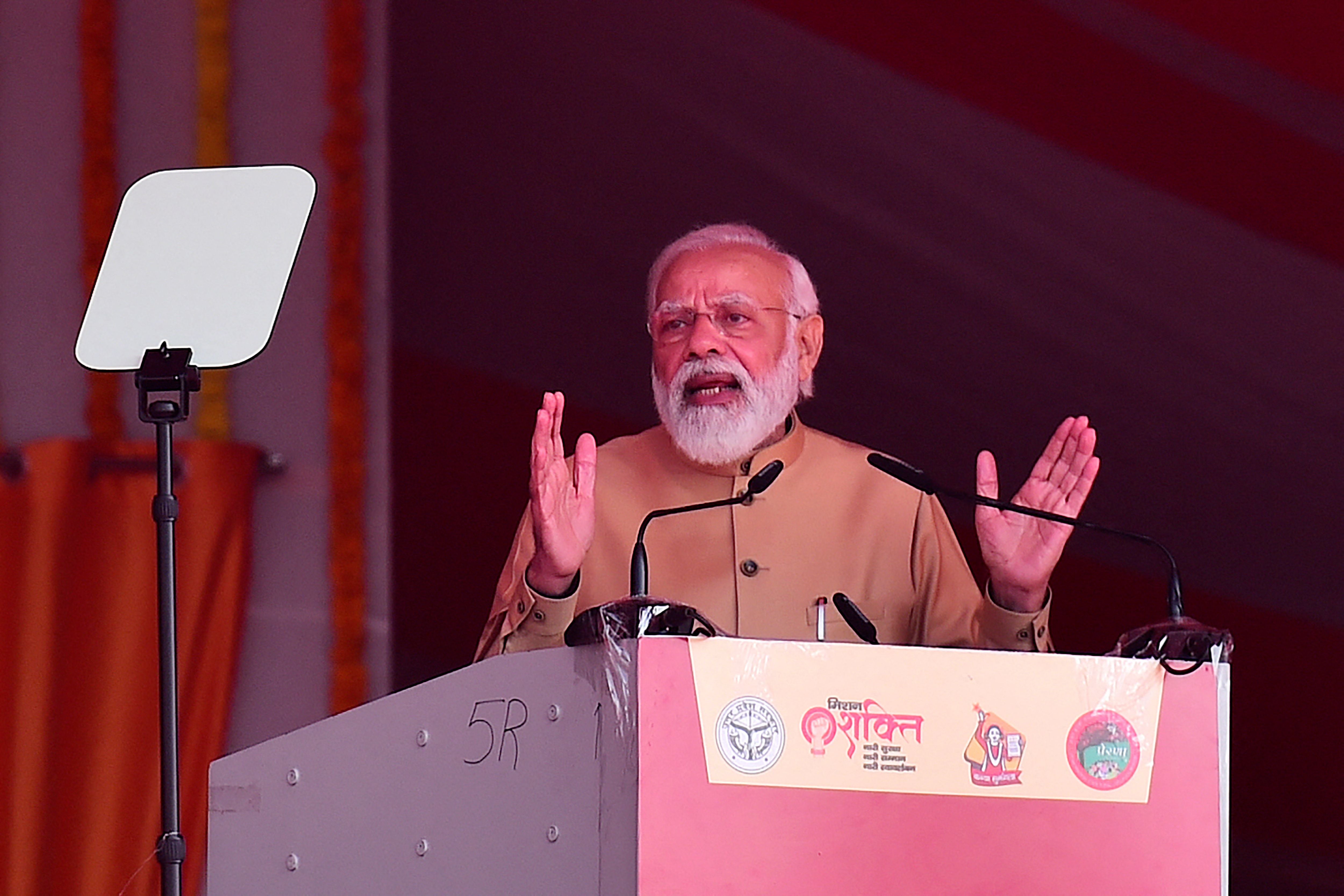 File: India’s Prime Minister Narendra Modi speaks during an event