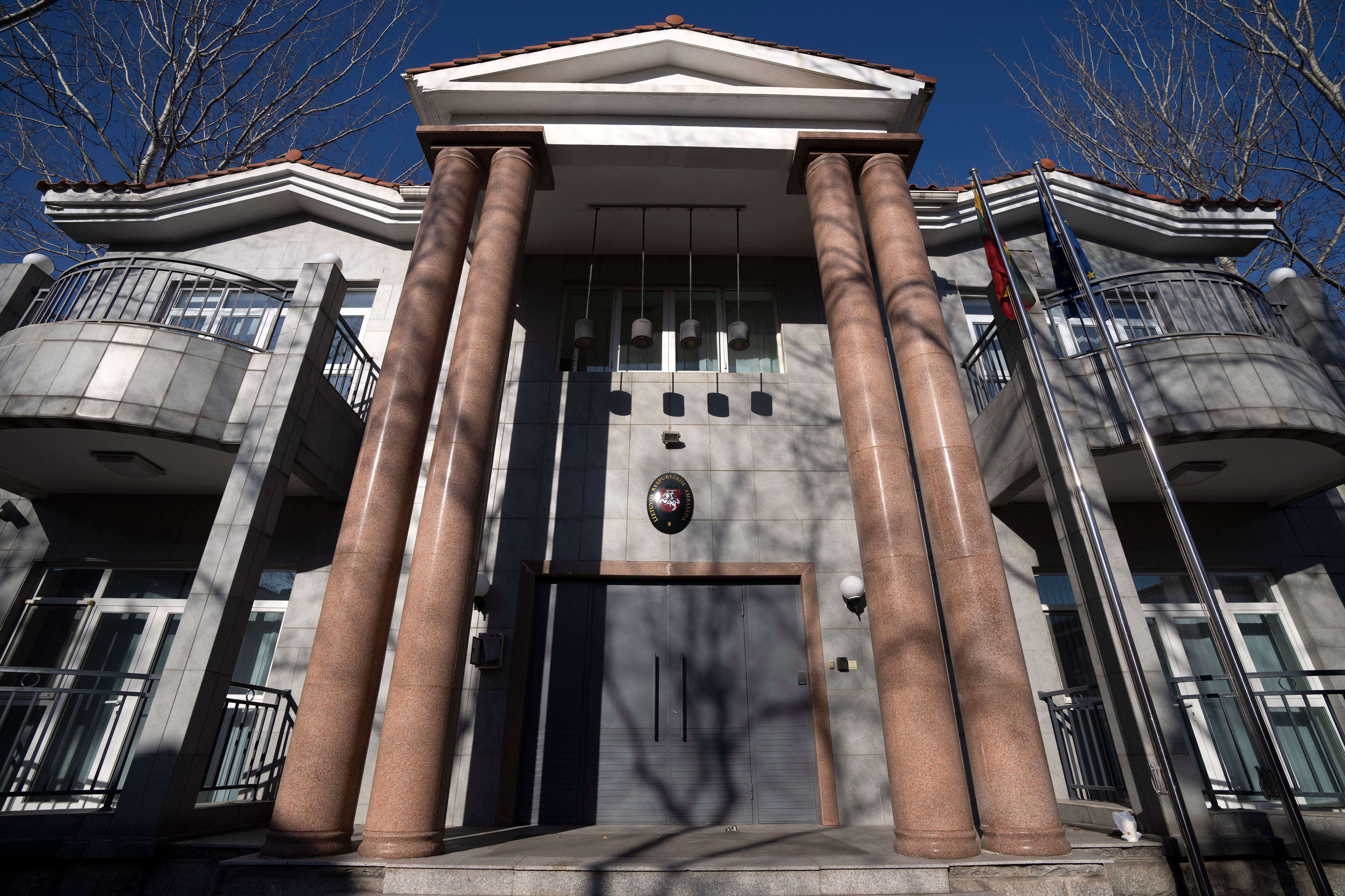 The empty building of the Lithuanian Embassy in Beijing