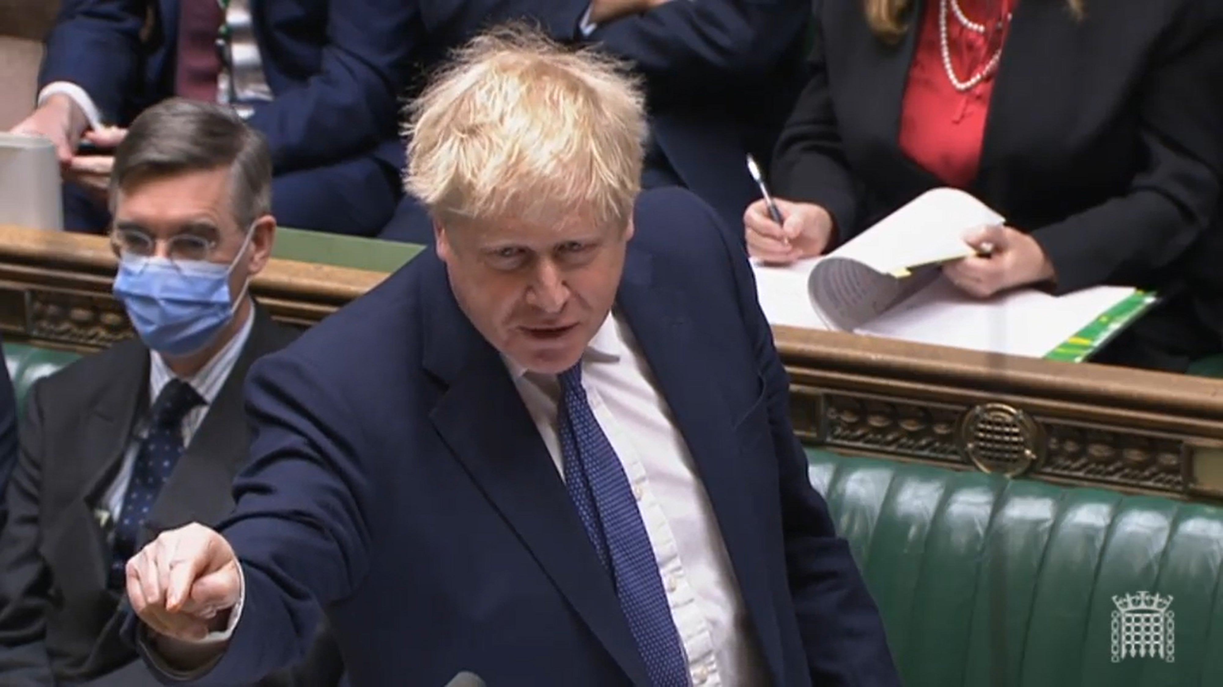 Boris Johnson speaks during Prime Minister’s Questions (House of Commons/PA)