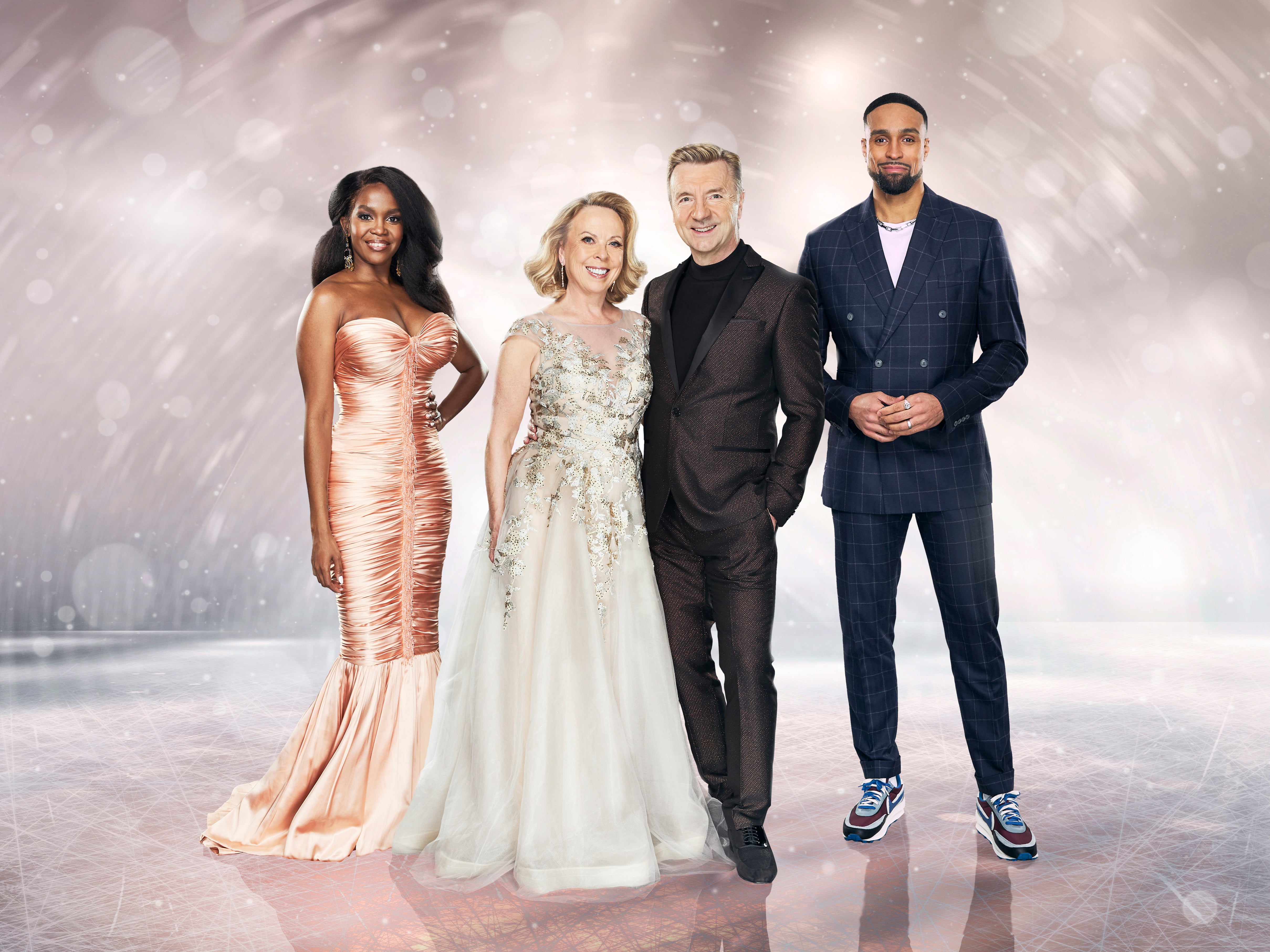 From L-R: Judges Oti Mabuse, Jane Torvill, Christopher Dean, Ashley Banjo