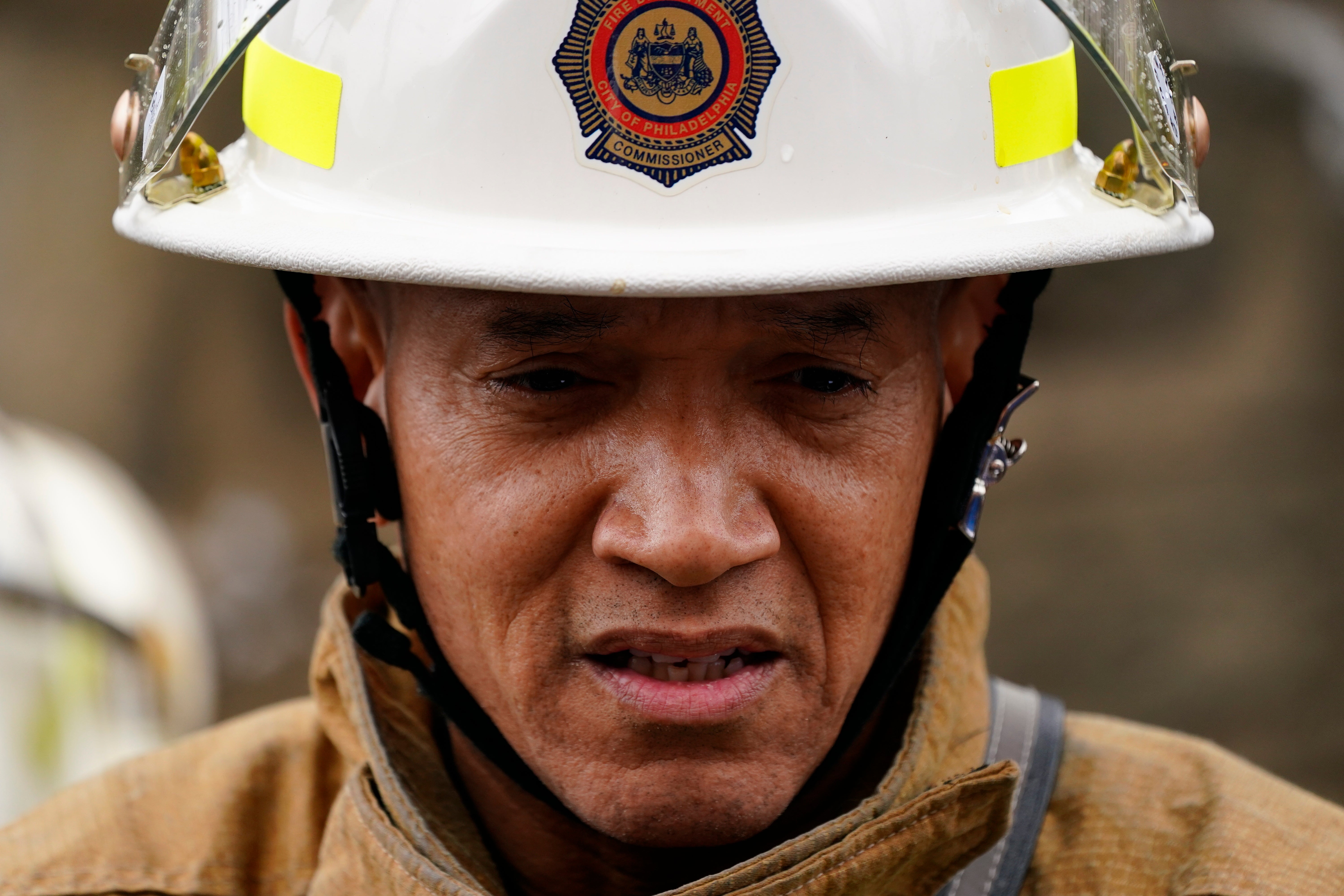 Philadelphia fire department's Craig Murphy speaks during a news conference